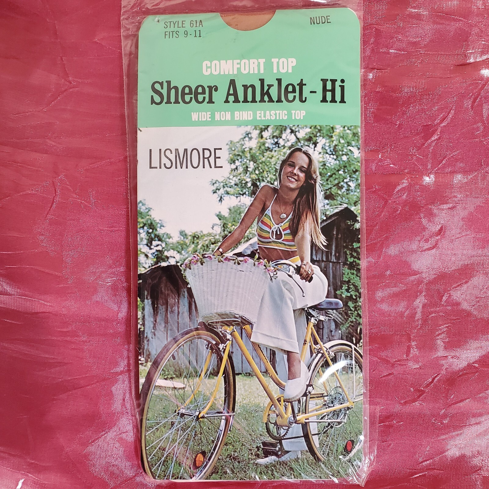 Vintage 1970s Sheer Anklet Hi Stockings Ankle High 100% Nylon Hose Socks Nude