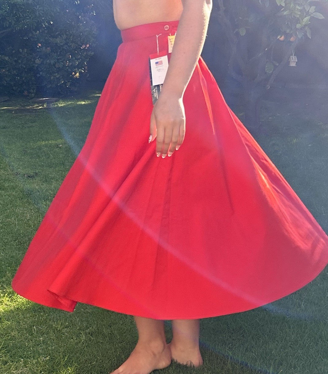 Vintage NWT Lloyd Sportwear 7-8 Full Circle Skirt NEW Red
