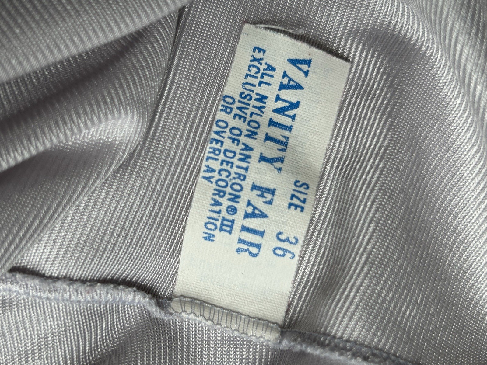 Vintage 70s Vanity Fair Goddess Nylon Empire Maxi Lingerie Gown 36 Lilac Gray