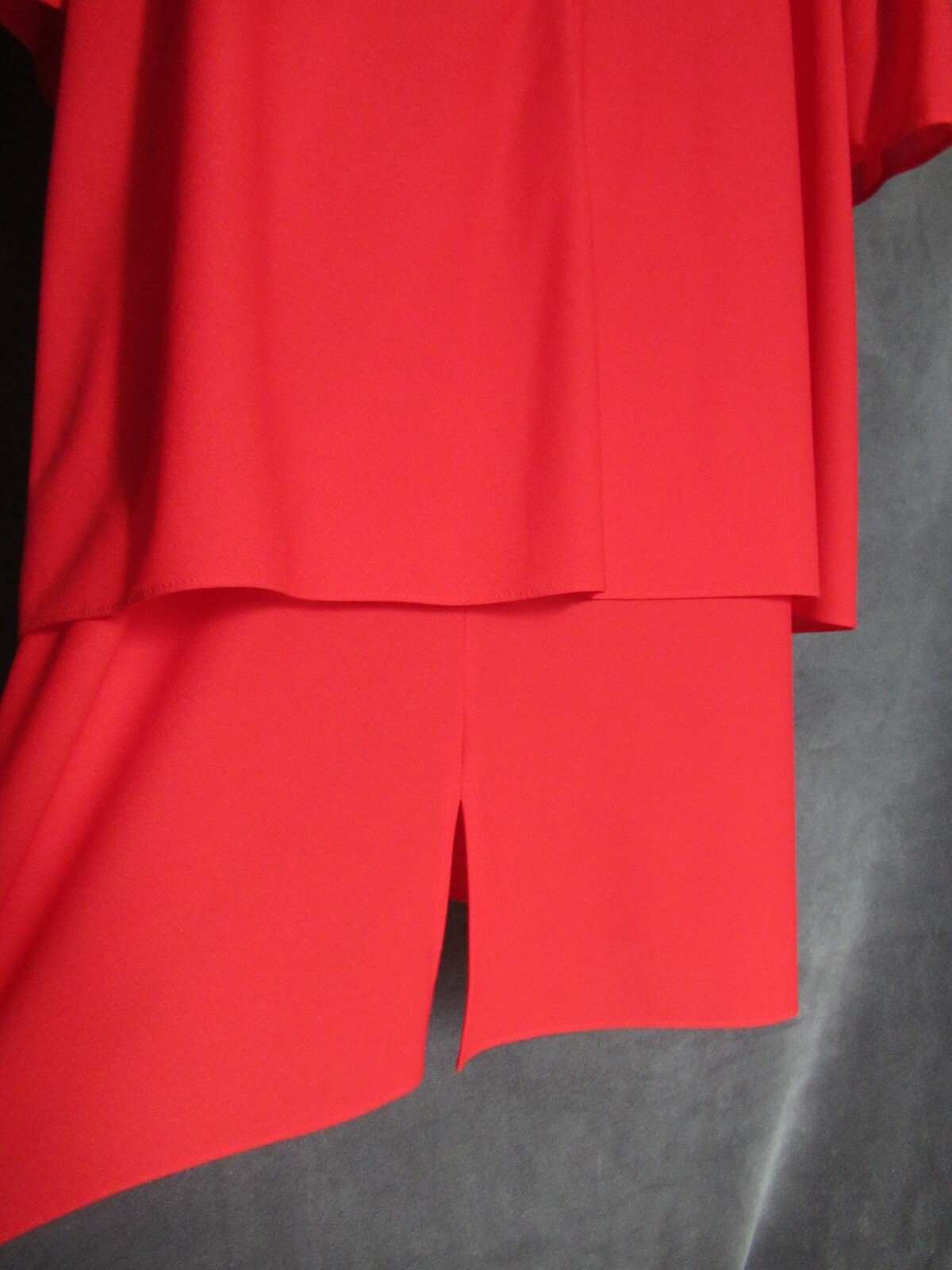 80&rsquo;s Vintage Risa Ann Vixen Red Poly Knit Rosette Draped Plus Size Party Dress