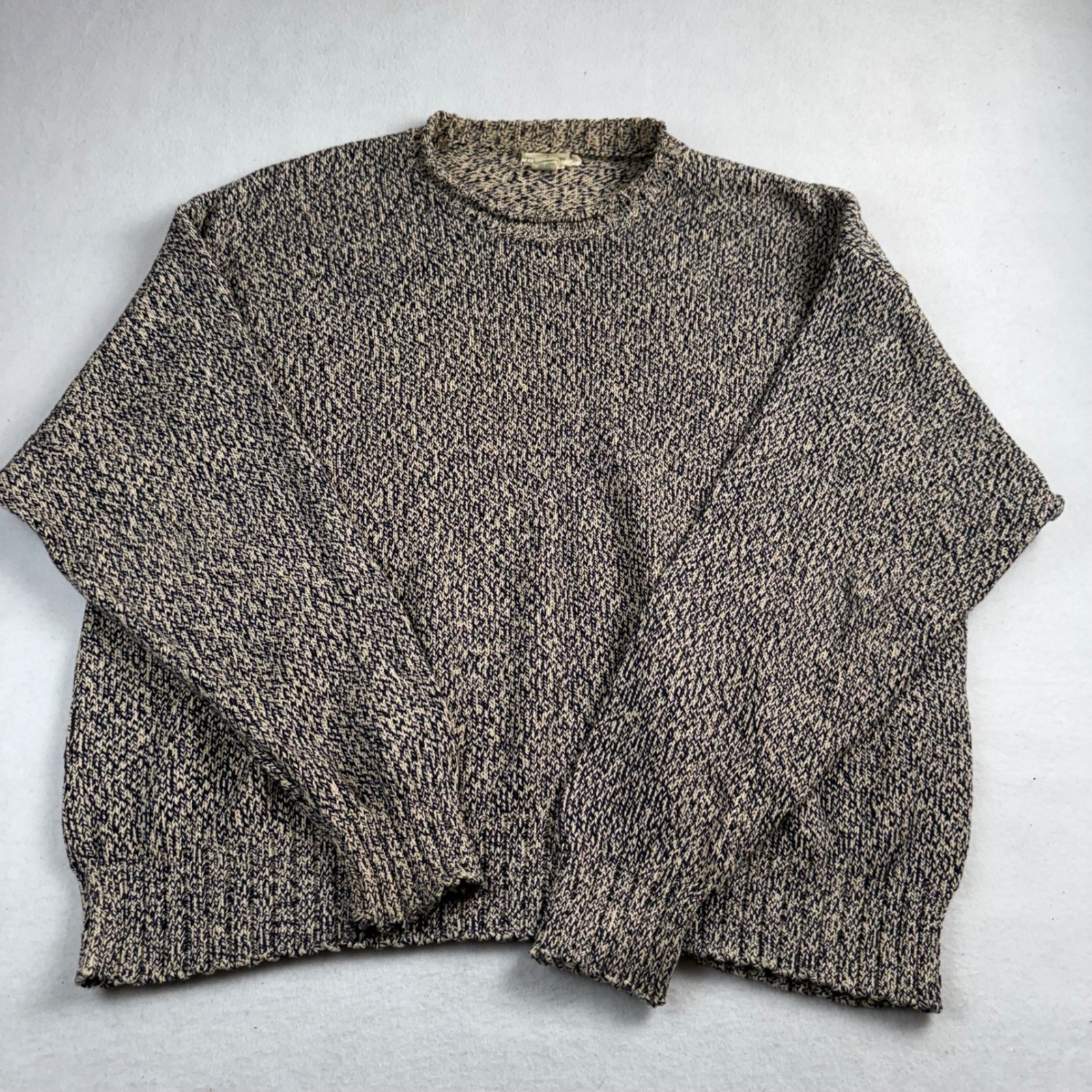 Vintage J. Crew XL Heavy Marled Cotton Crewneck Men&rsquo;s Sweater Knit