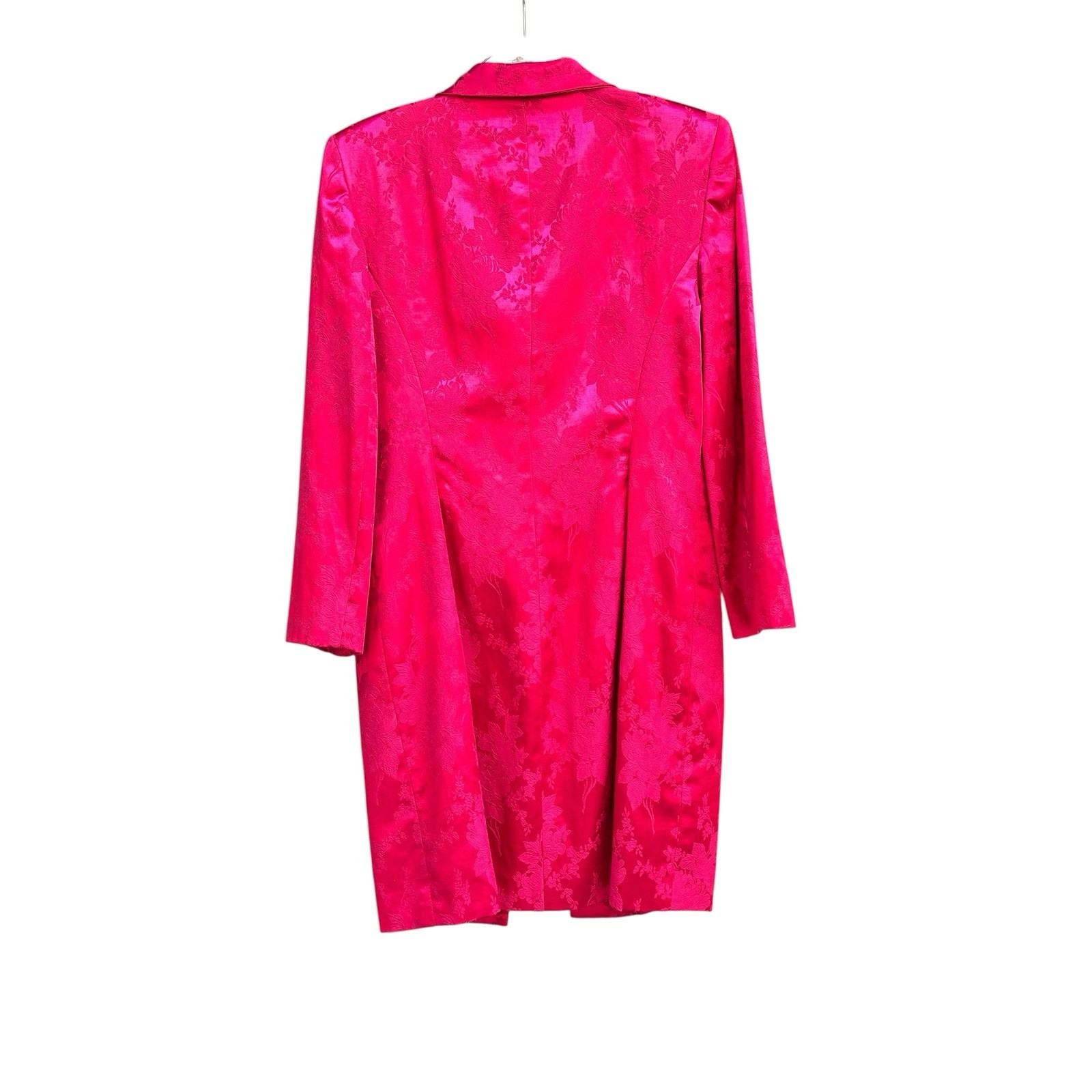 Vintage Hugo Buscati Red Brocade Duster Blazer Size 14 (Fits 10–12) USA