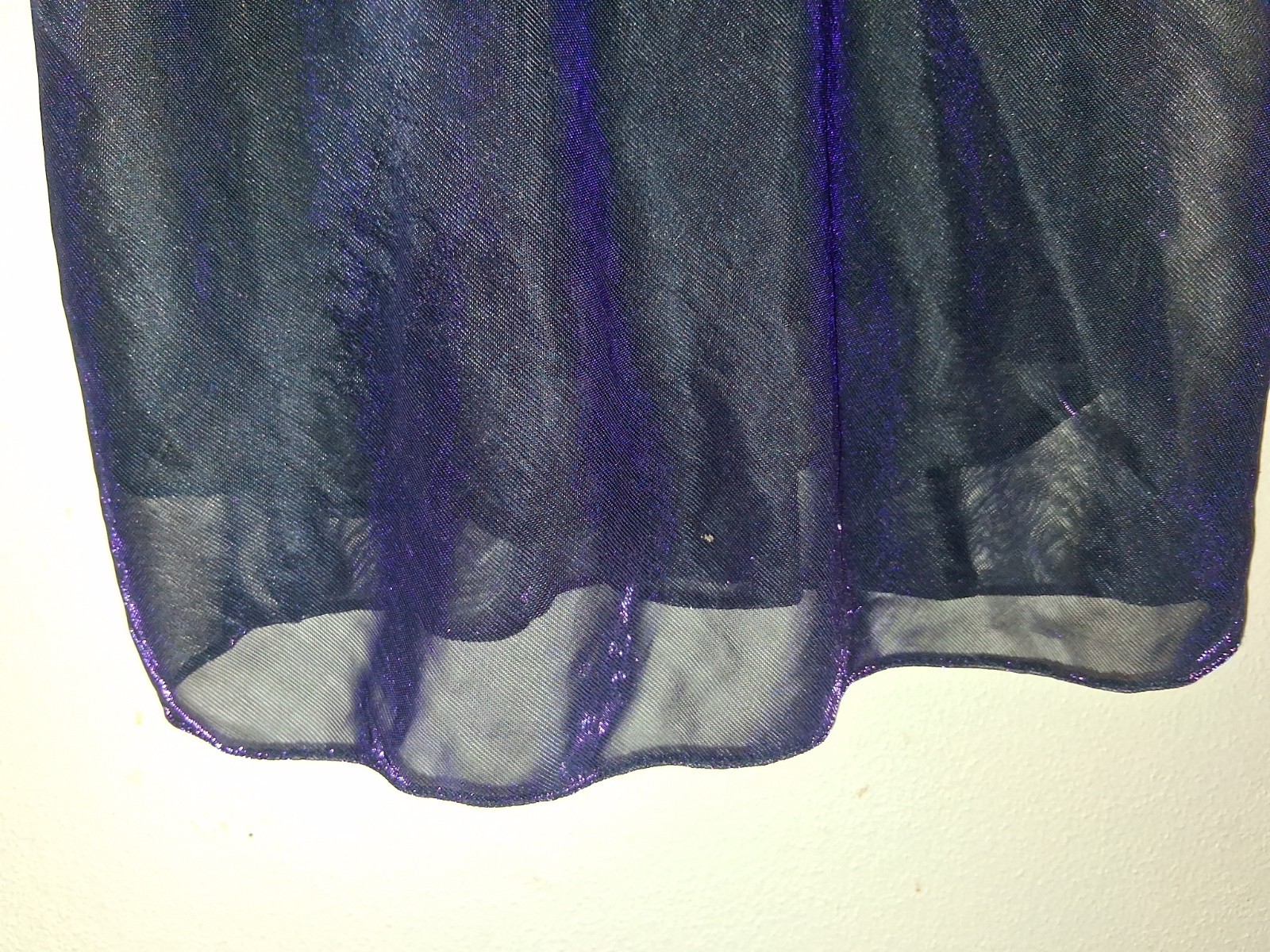 Vintage Gilligan O&rsquo;Malley Purple Sheer Metallic Babydoll Lingerie Size XL