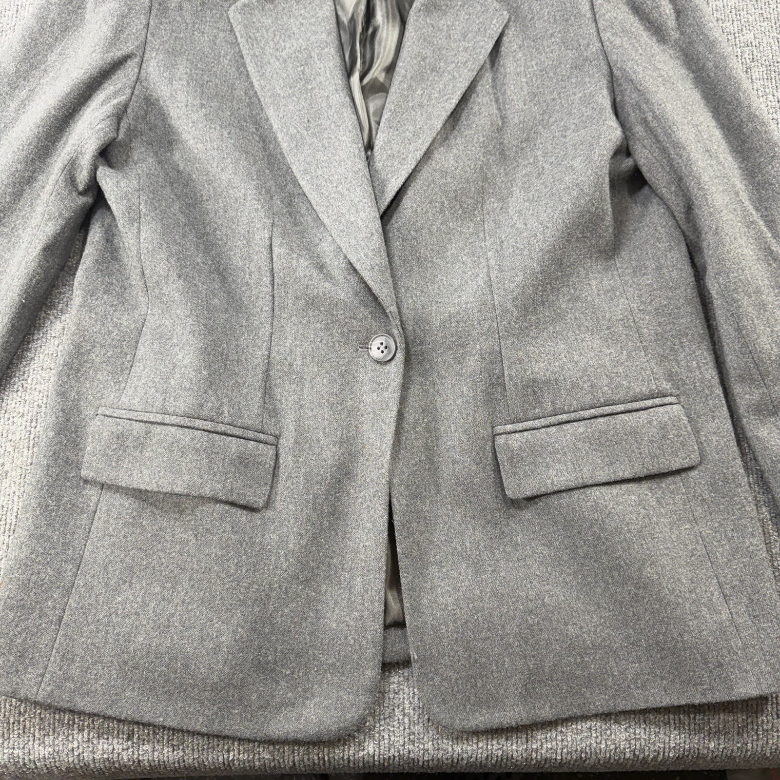Vtg Pendleton 100% Wool 2-Pc Women&rsquo;s Dark Gray Suit Blazer S 12, Pants S 12