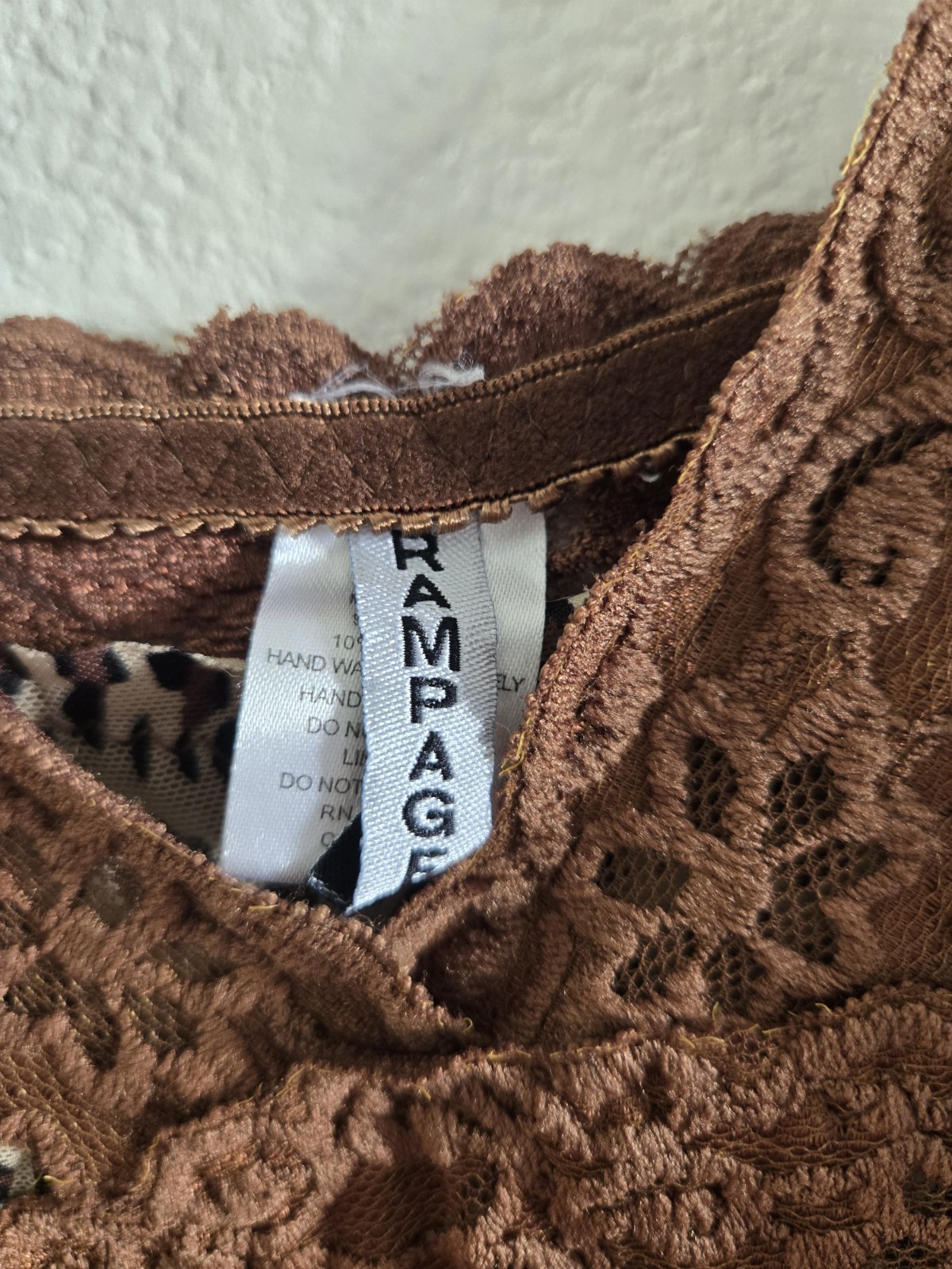 Vtg Rampage Y2k The Brigitti Leopard Print Lace Slip Mini Dress Medium Coquette
