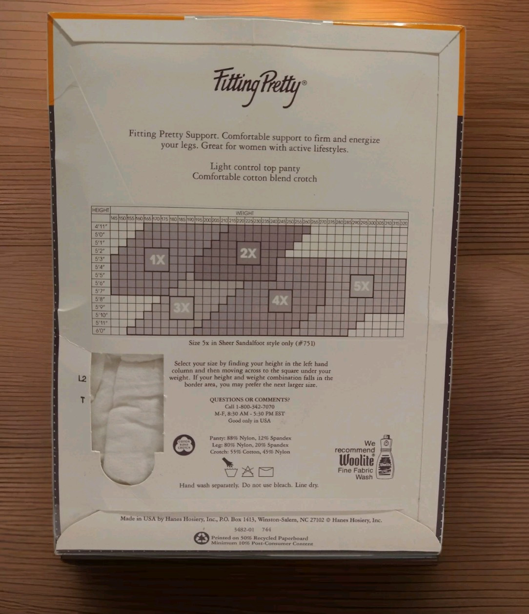 Vtg Hanes Fitting Pretty Ultra Sheer Pantyhose Light Control Queen Size 4X Ivory