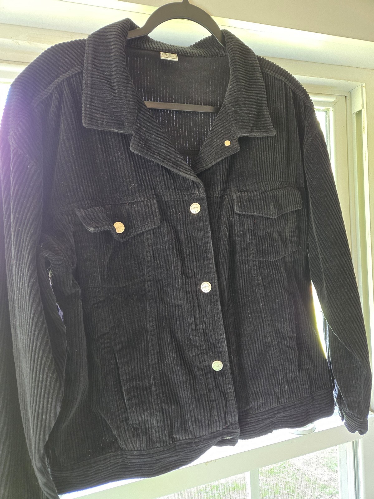 Mahudi Vintage Black Corduroy Jacket Sz L