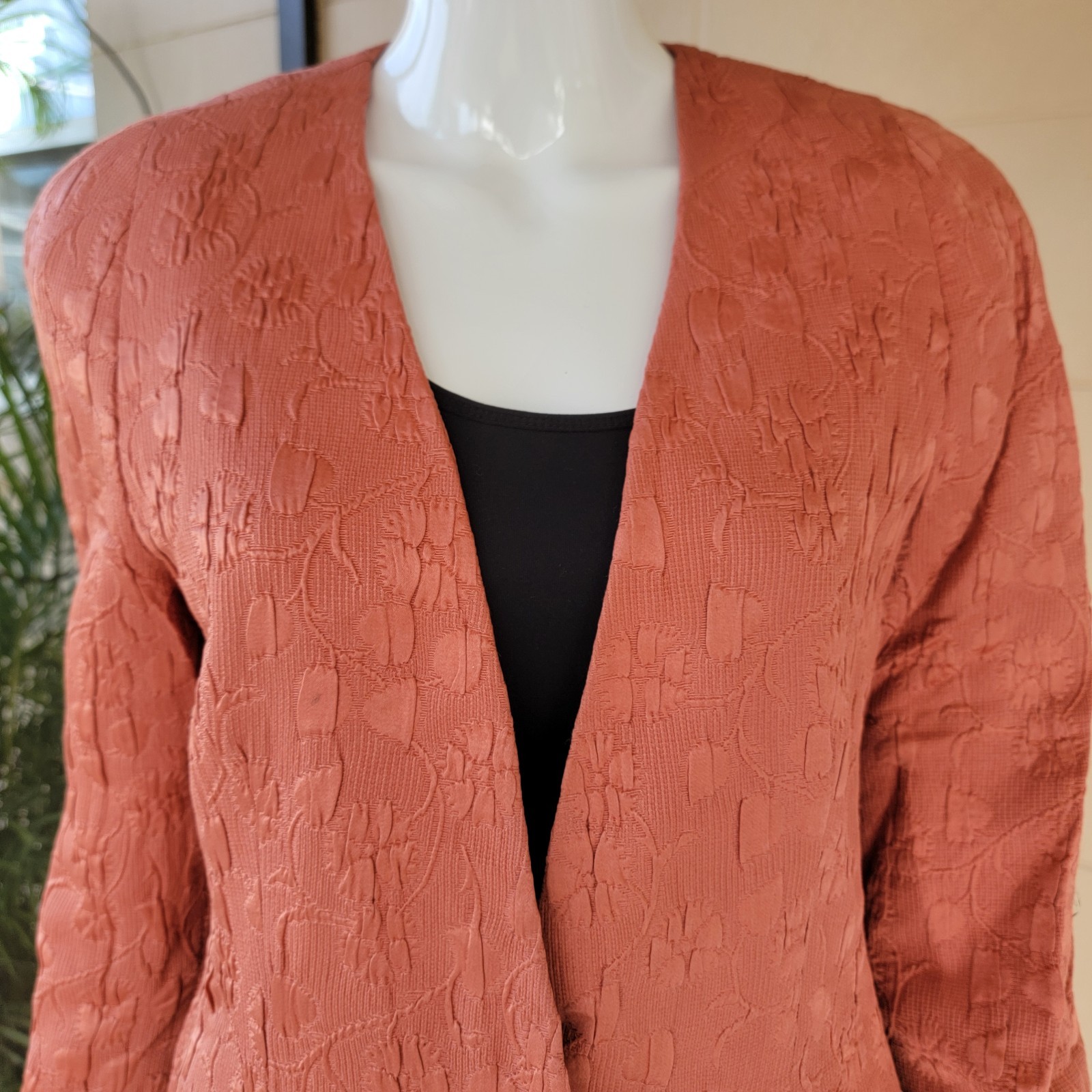 Vintage 1970s Anne Klein Blazer Jacket Union Made Orange Salmon Women Size 6