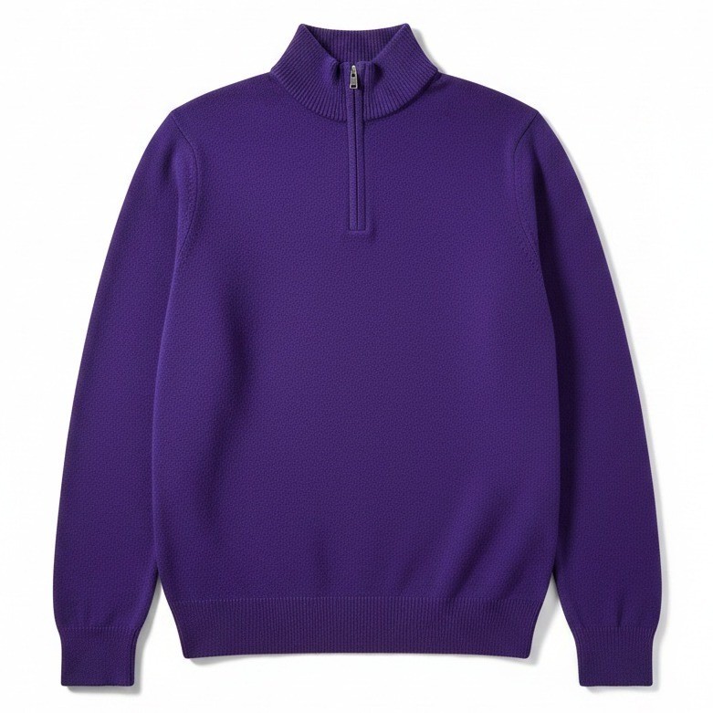 Joyce Lane Vintage Purple Quarter Zip, Acrylic Mock Neck Sweater, Woman&rsquo;s Small