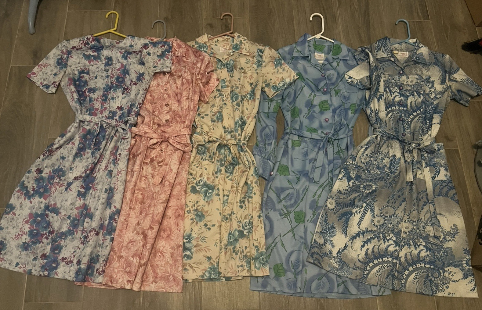 Lot of 5 Vintage 60&rsquo;s A Nancy Frock Ladies Dress Button Down Zipper Size Small