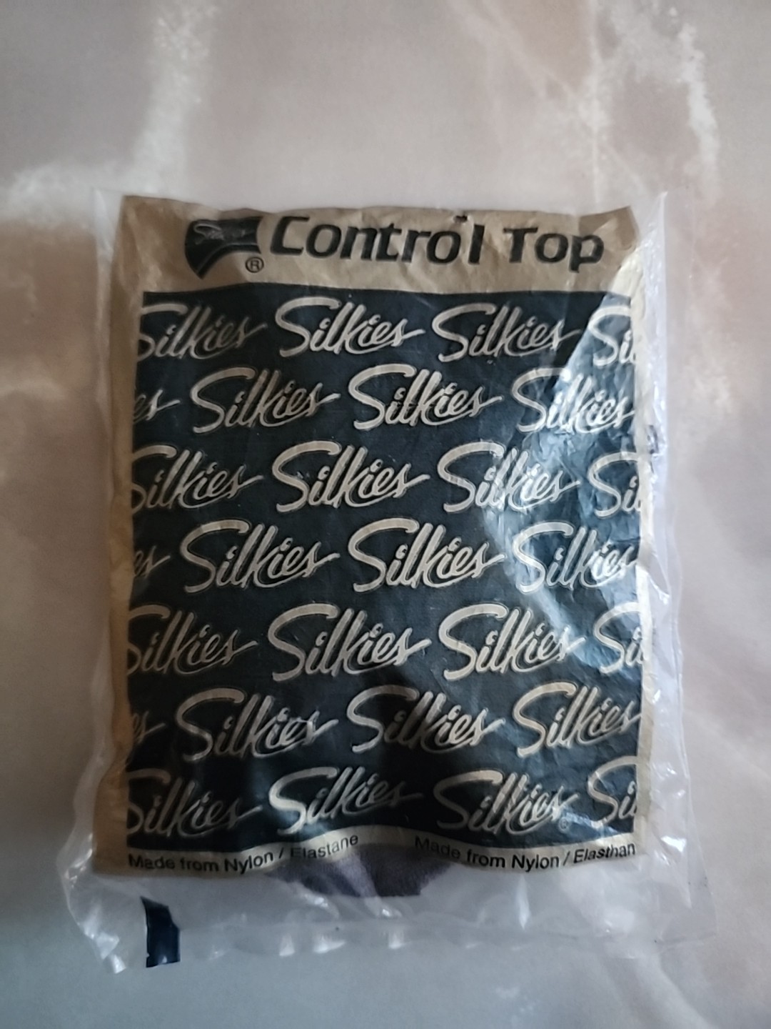 Vintage Silkies Control Top Pantyhose , Color Misty Grey Size Med