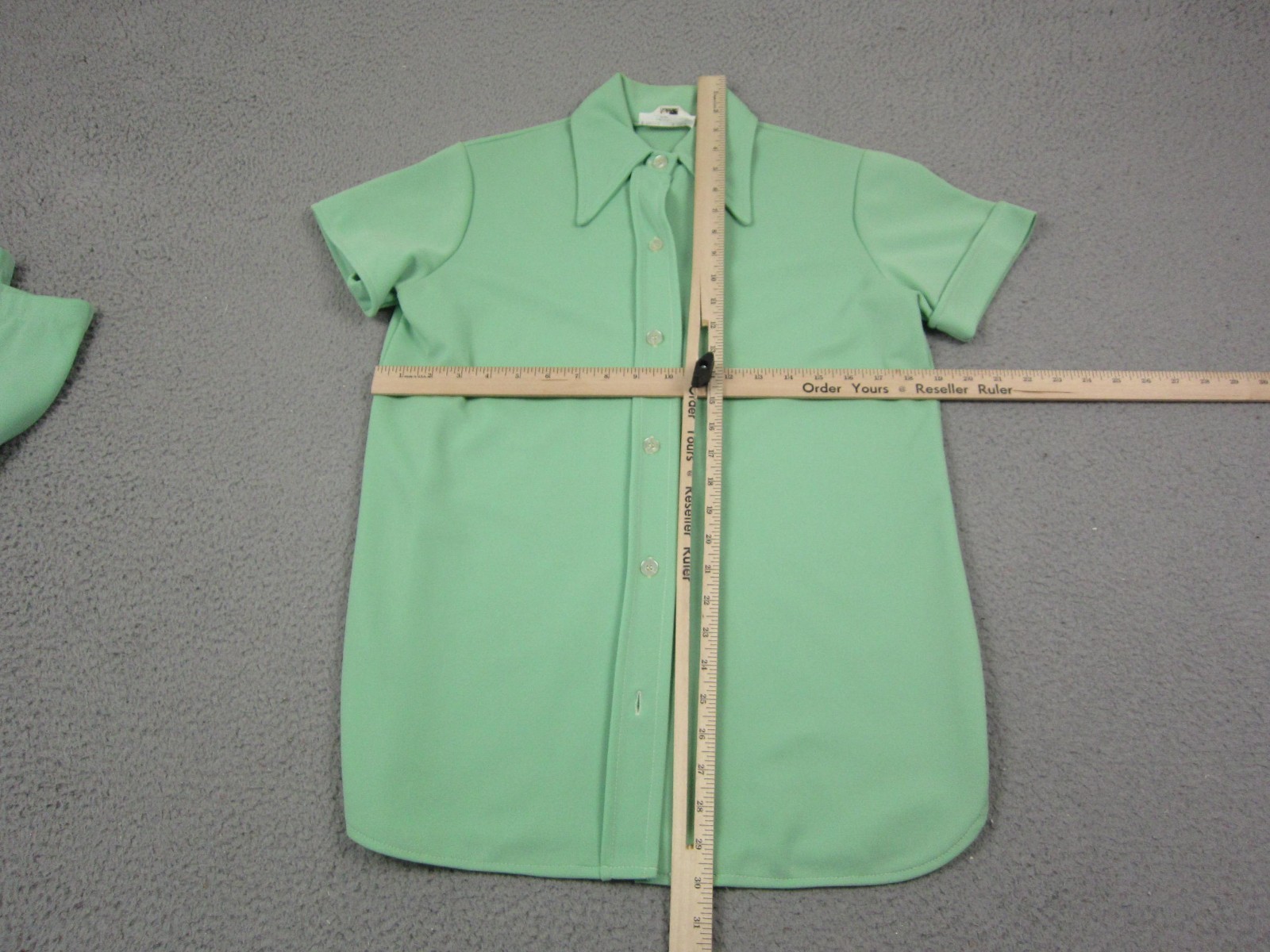 Vintage Disco Shirt Pants Set Womens 13/14 Green MOD Leisure 60s 70s Pantasticks