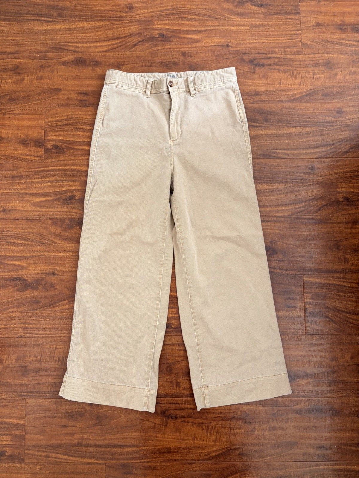 Gap Vintage Denim Wide Leg Chino Trousers High Rise Women&rsquo;s Size 8 Khakl1 NWT