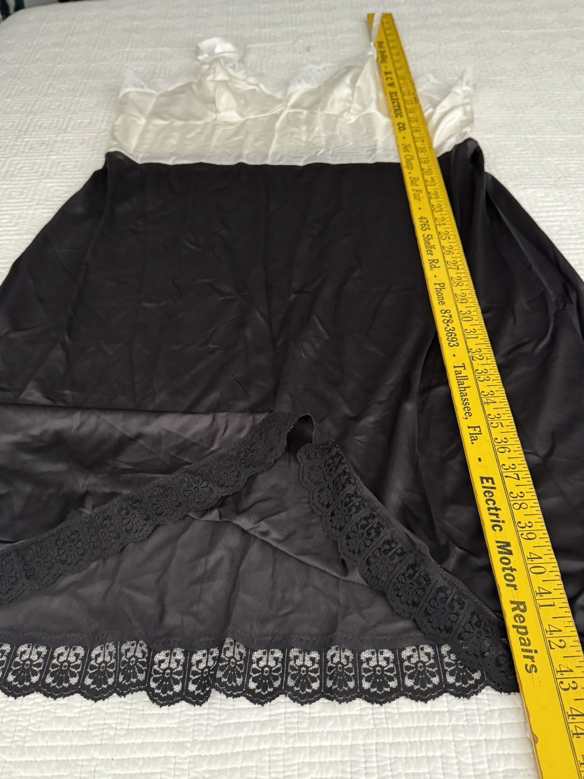 Dixie Belle USA Adjustable Strap Full Slip (42Average) Blk/Wh Color Block NEW