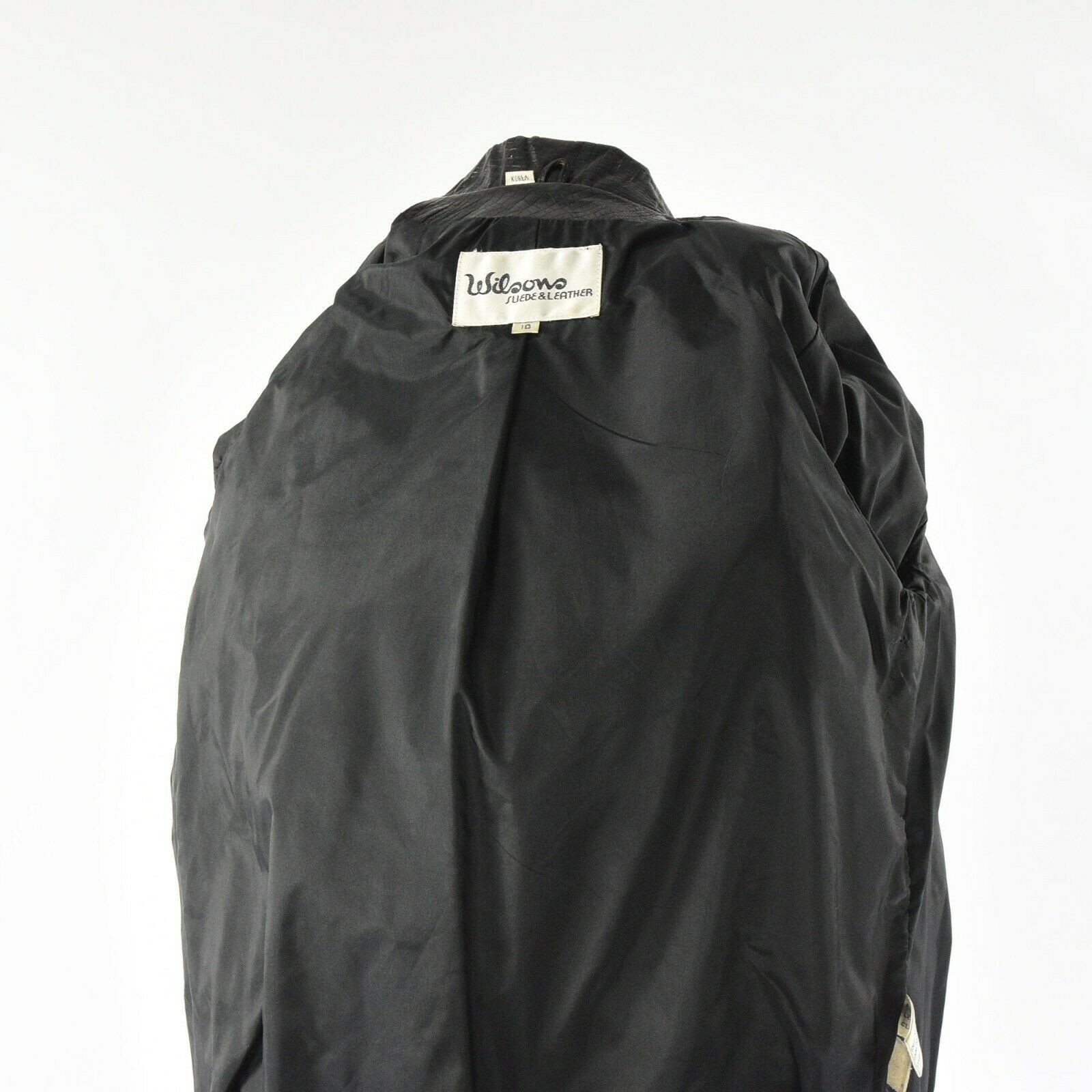 80s Vintage Black Leather Jacket Womens 10 M Gusseted Blazer Wilsons