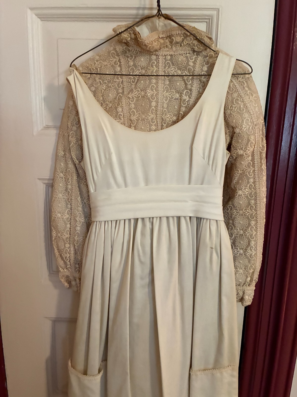 Vintage cotton wedding dress from 1970