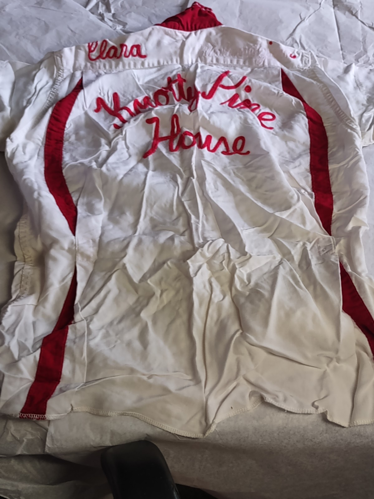 Vintage 60&rsquo;s Bowling Shirt Stitched Ladies Button Up Small-Knotty PIne house