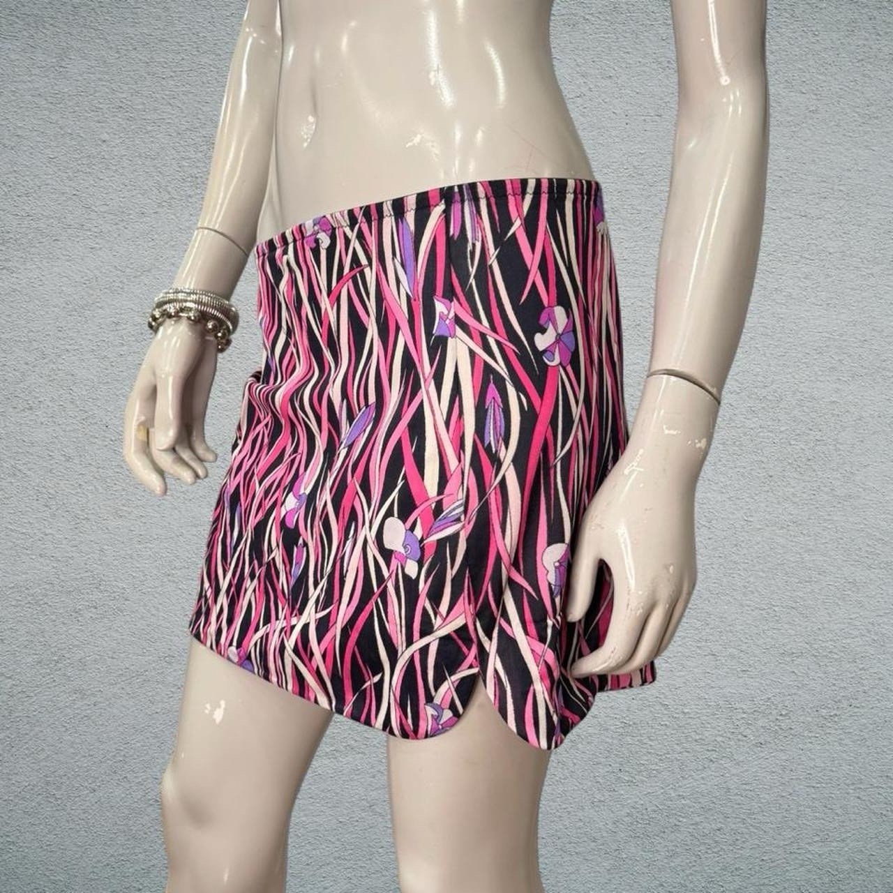 Emilio Pucci Vintage Pink Black Purple White Mini Skirt