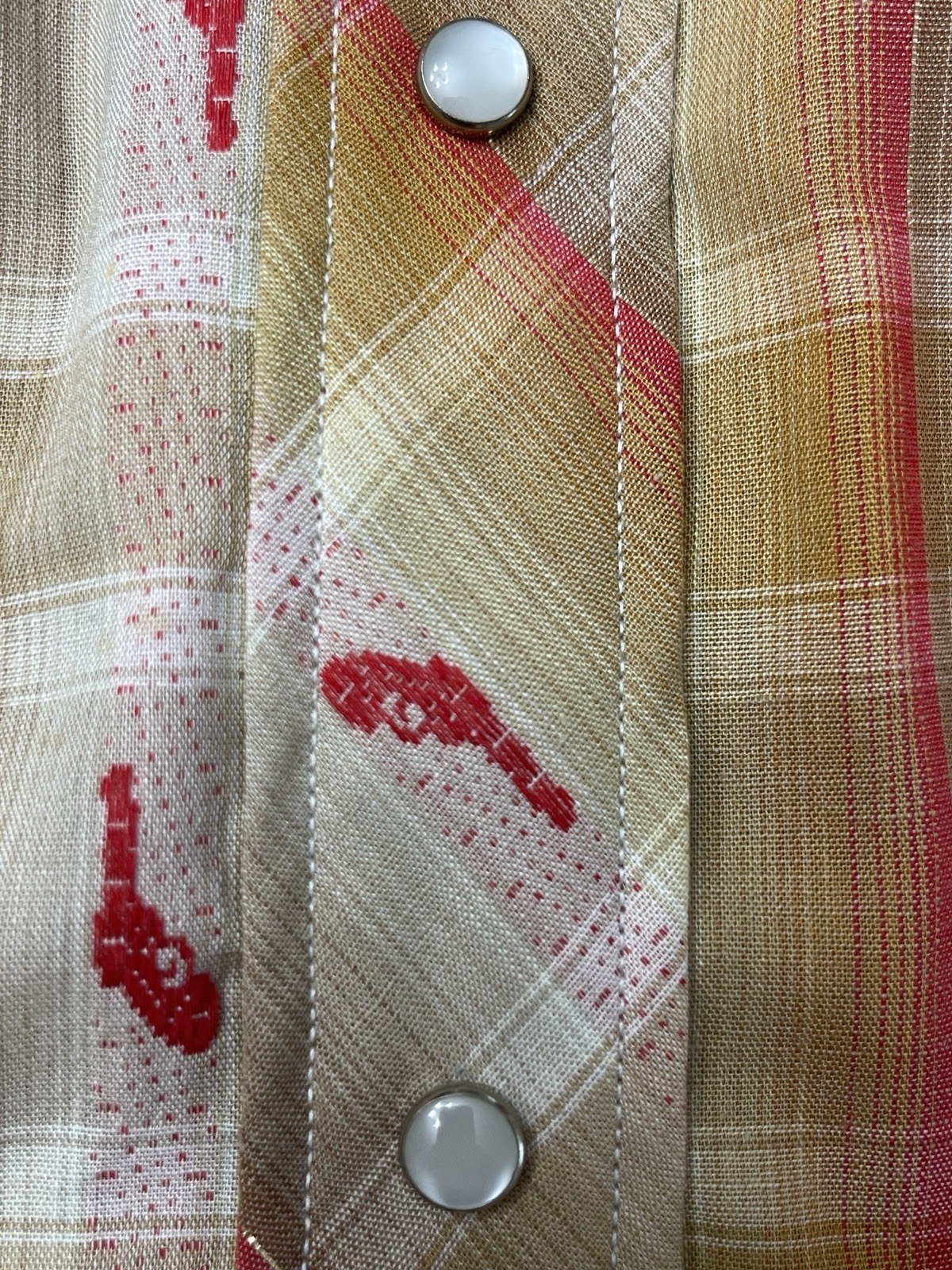 Vintage TEM TEX Western Pearl Snap Plaid Shirt Women Ladies 1960’s 70’s