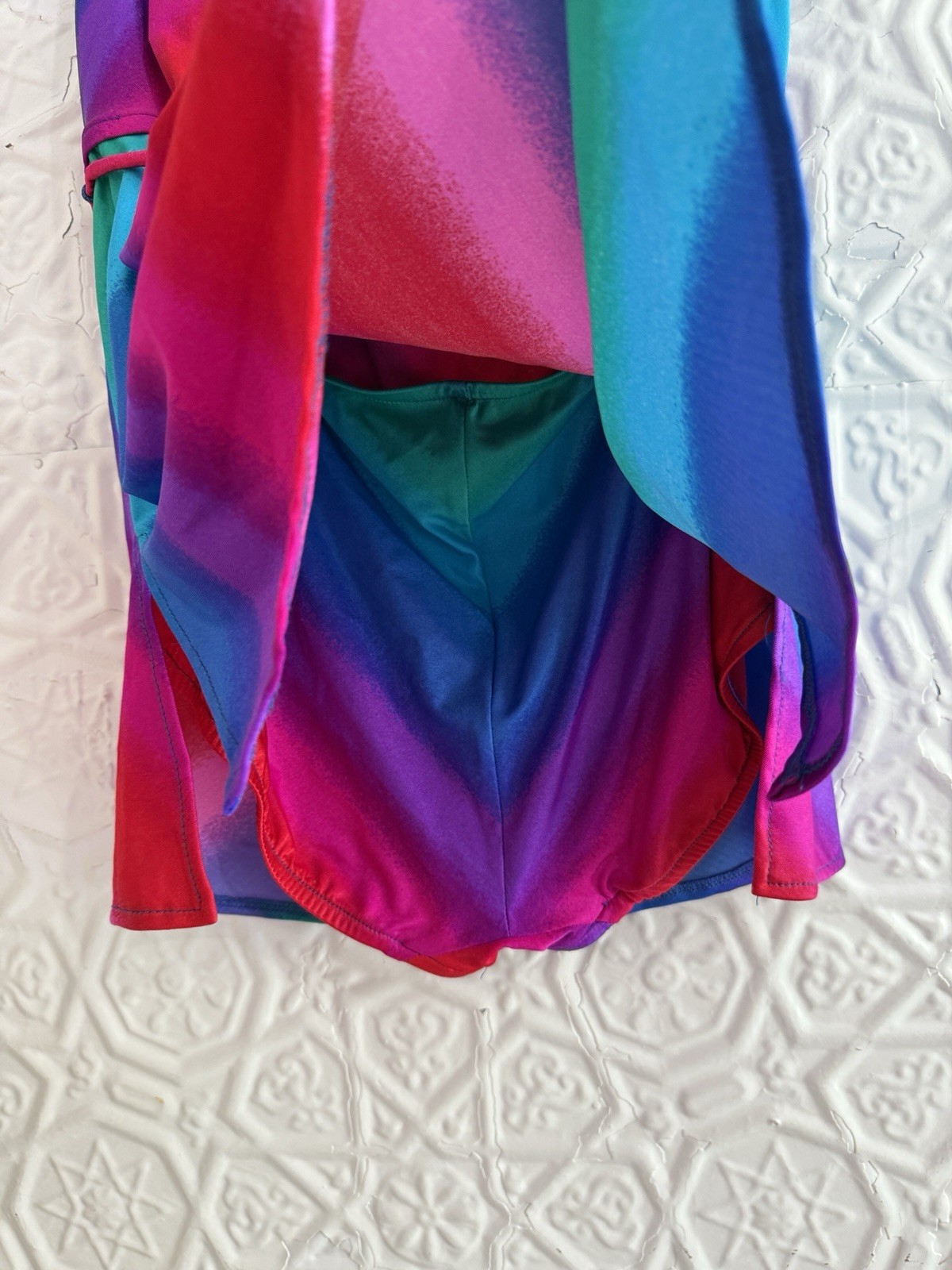 vintage 1980s NWT Jantzen bathing suit rainbow boho size 14 2 piece summer