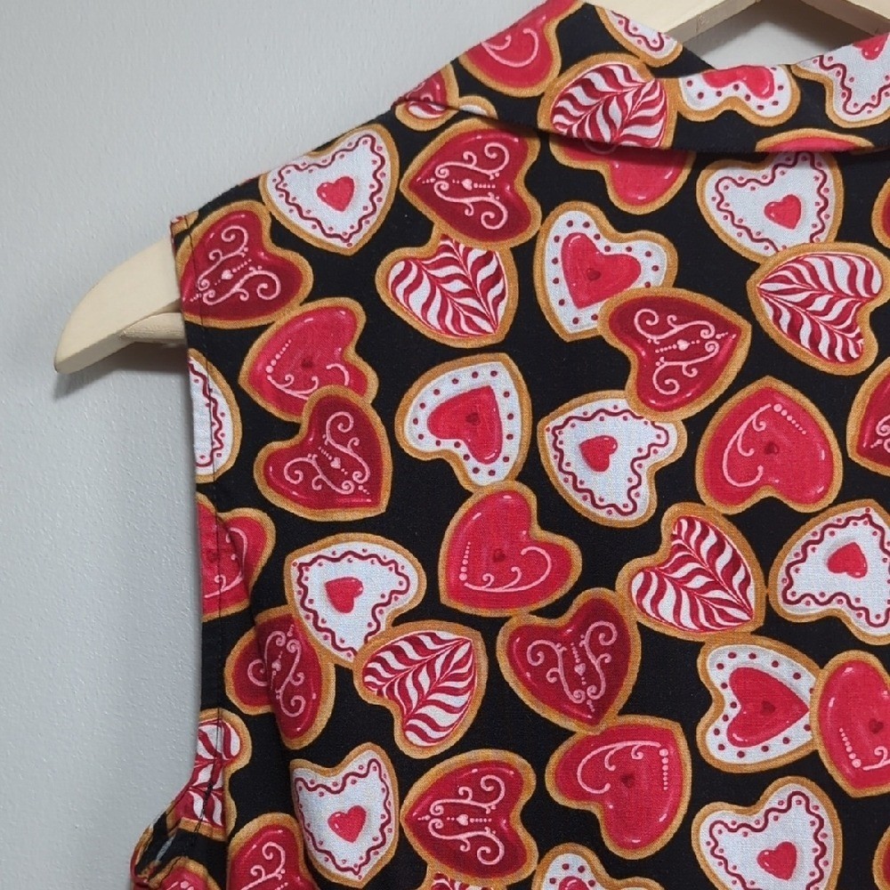 Vtg Style Fervour Modcloth Heart Cookie Dress Valentine&rsquo;s Day Retro Pinup Med Lg