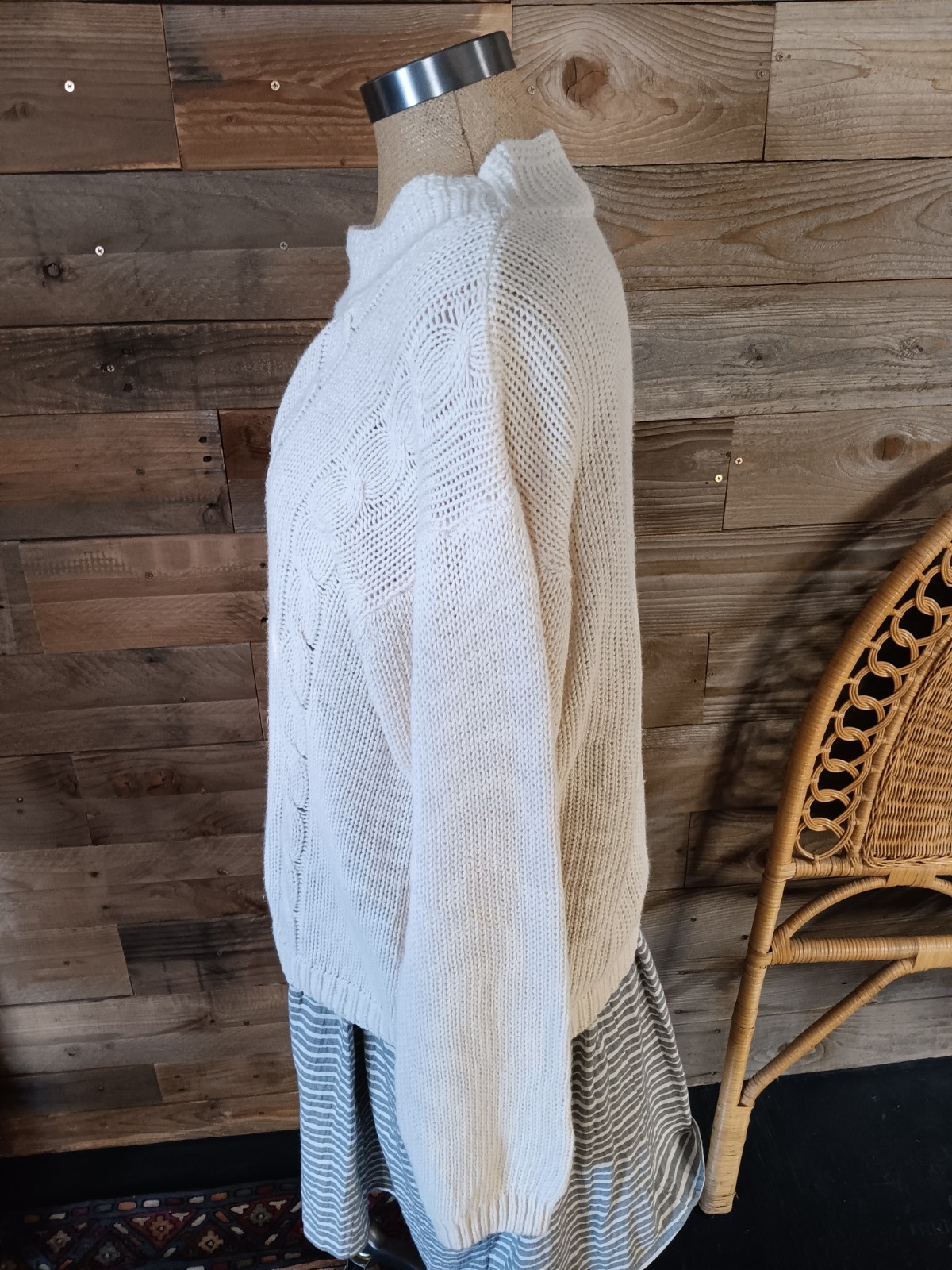 Vintage Picket & Post Sweater Wmn&rsquo;s Sz. 24W Cable Knit Plus Size Fisherman Core