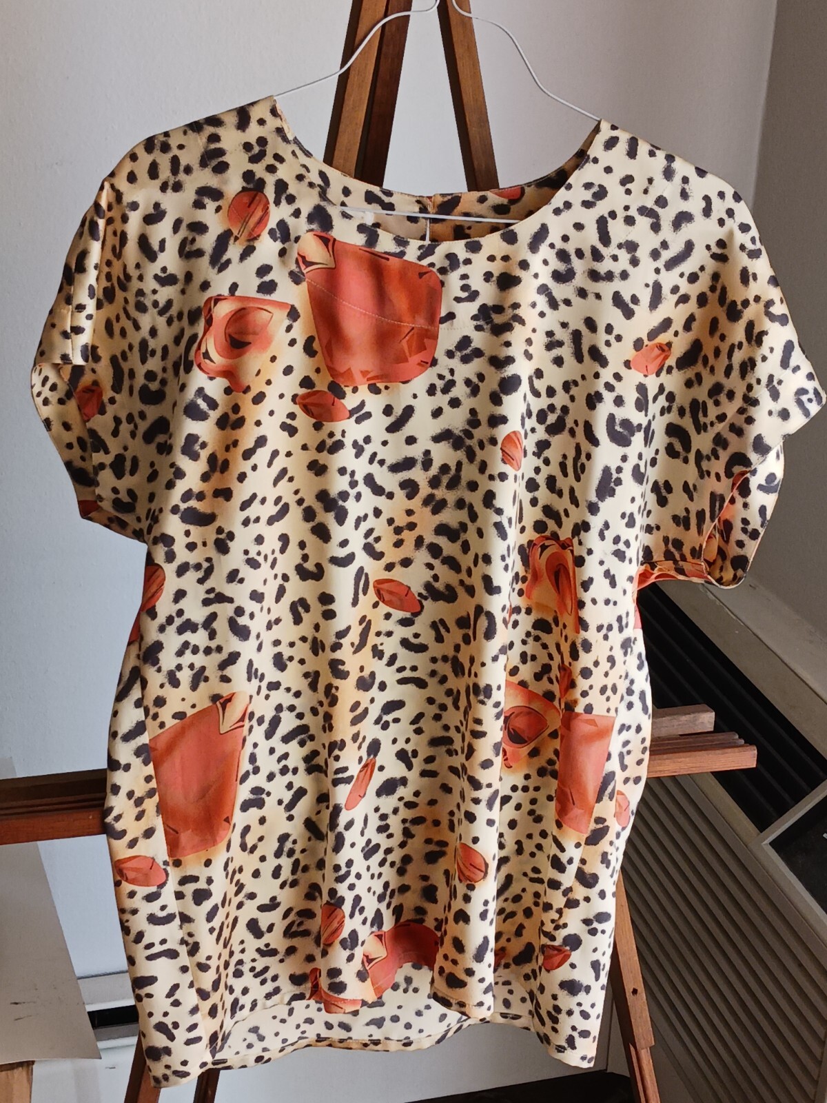 Vintage 90&rsquo;s Escada silk animal print Margaretha Ley size 36 HTF short sleeve