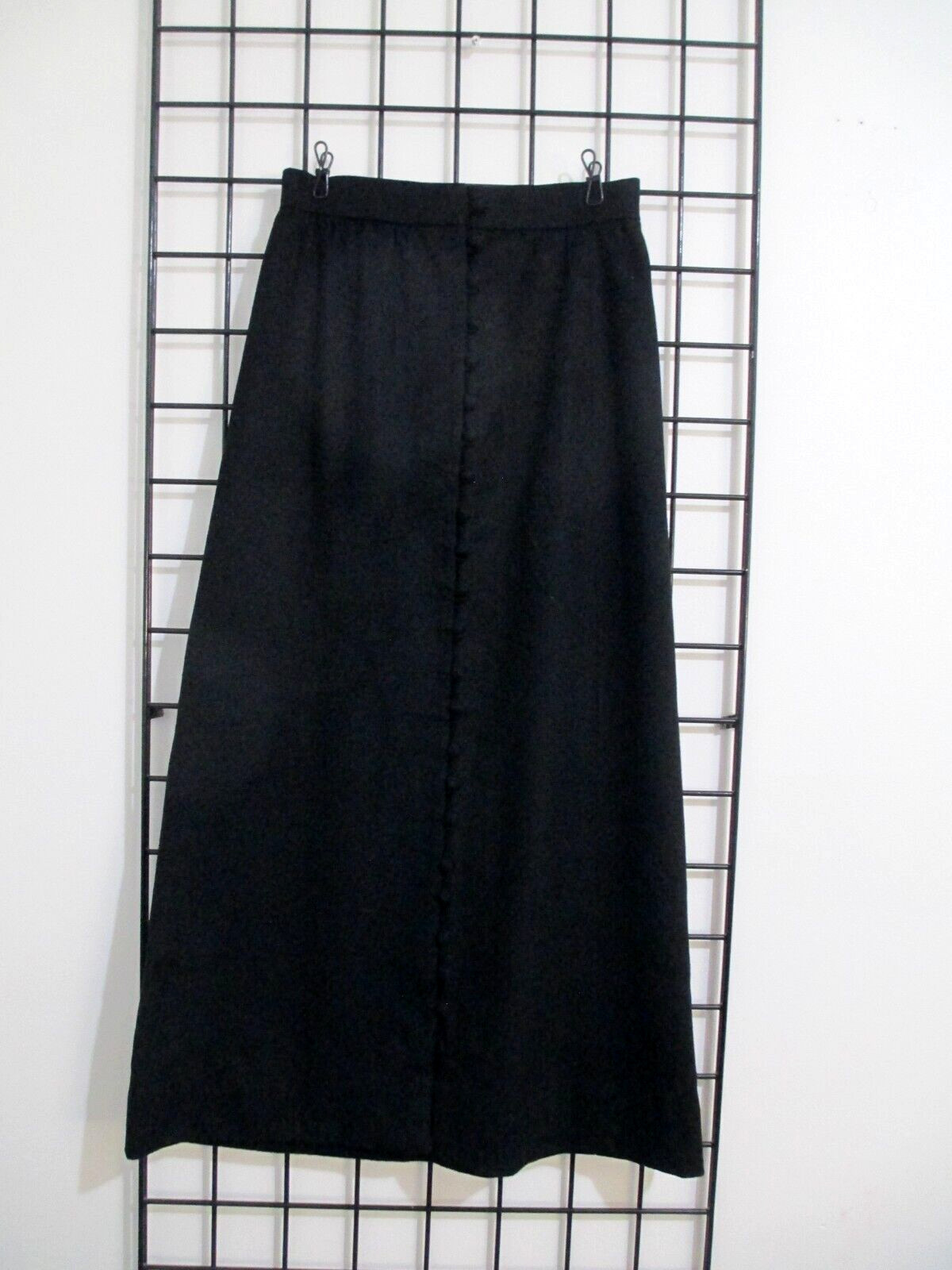 VINTAGE GREGG DRADDY 🌸 28&Prime; WAIST / SIZE 6==BLACK / WOOL ? NO LABEL / MAXISKIRT