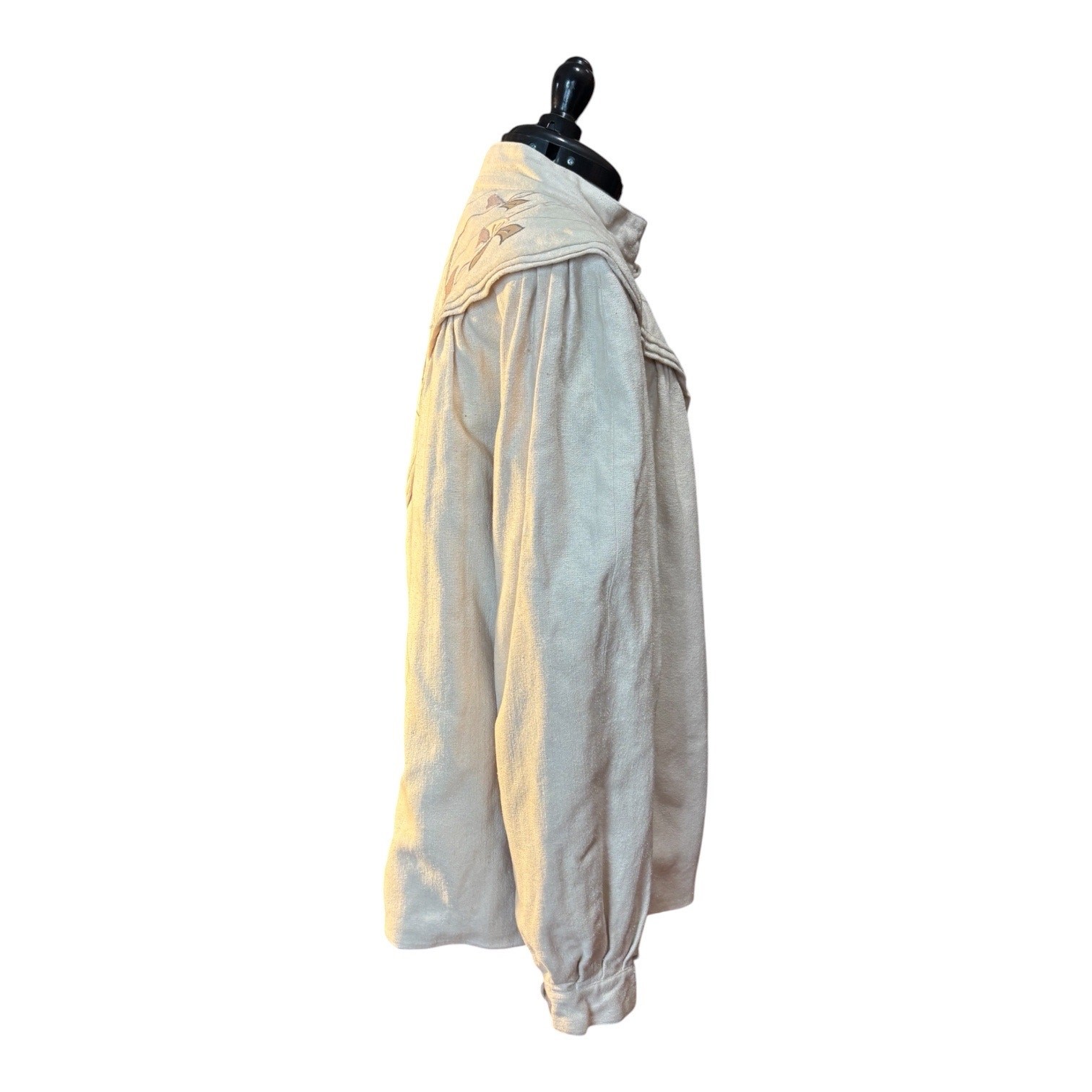 80s Ivory Raw Silk Jacket Avant Garde Sailor Collar Romantic Prairie