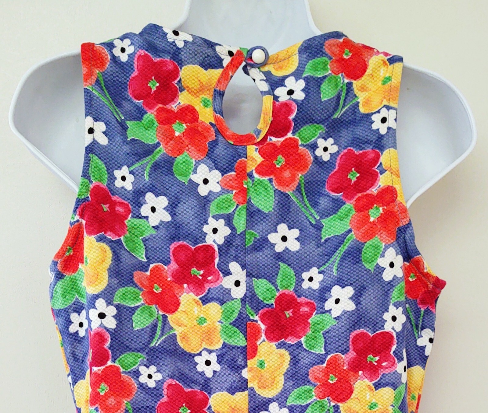 California Concepts Vintage 1990s Technicolor Flower Sleeveless Mini Dress Sz 11