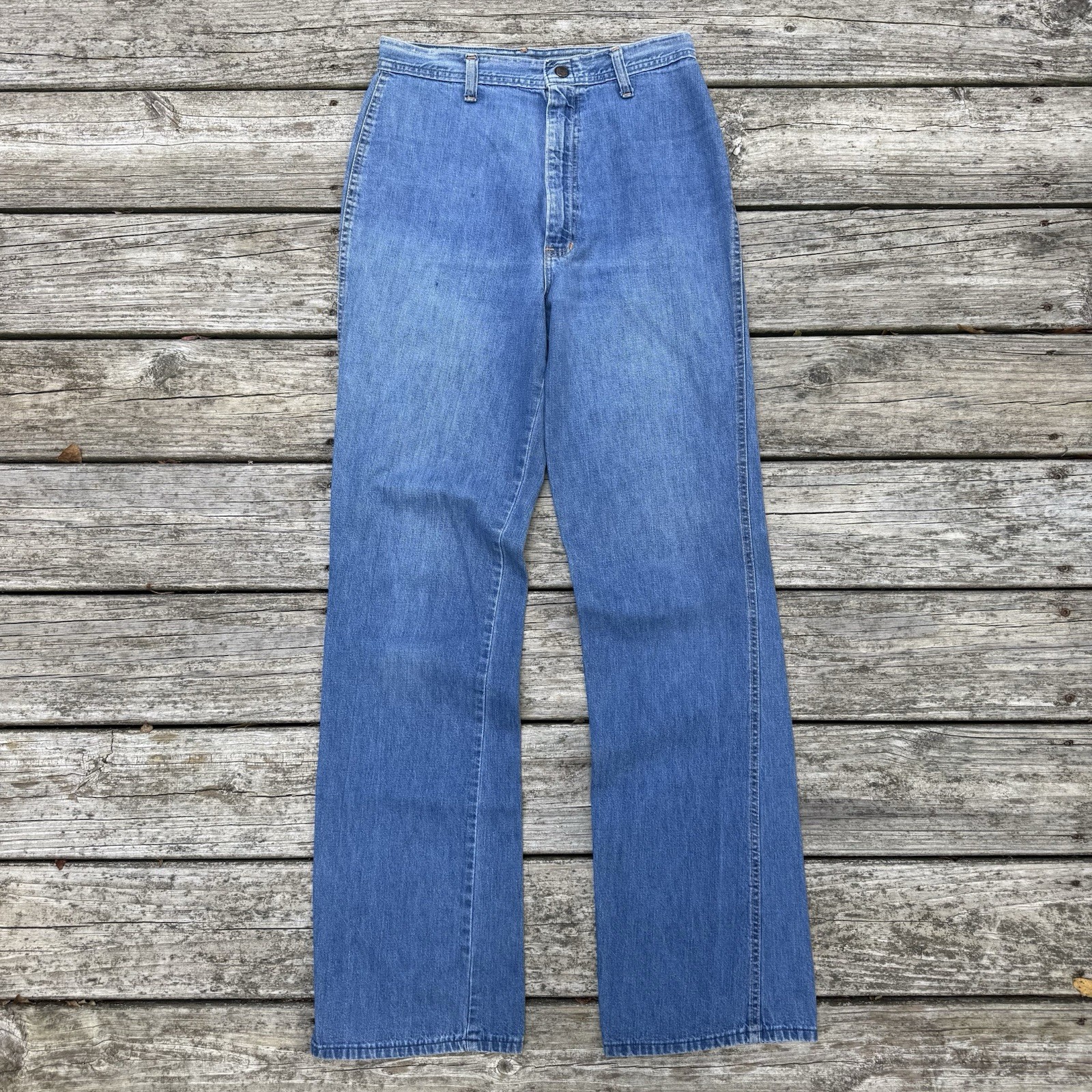 Vintage Taylor Togs 1970s High Rise Denim Jeans Horseshoe Embroidery Western 28