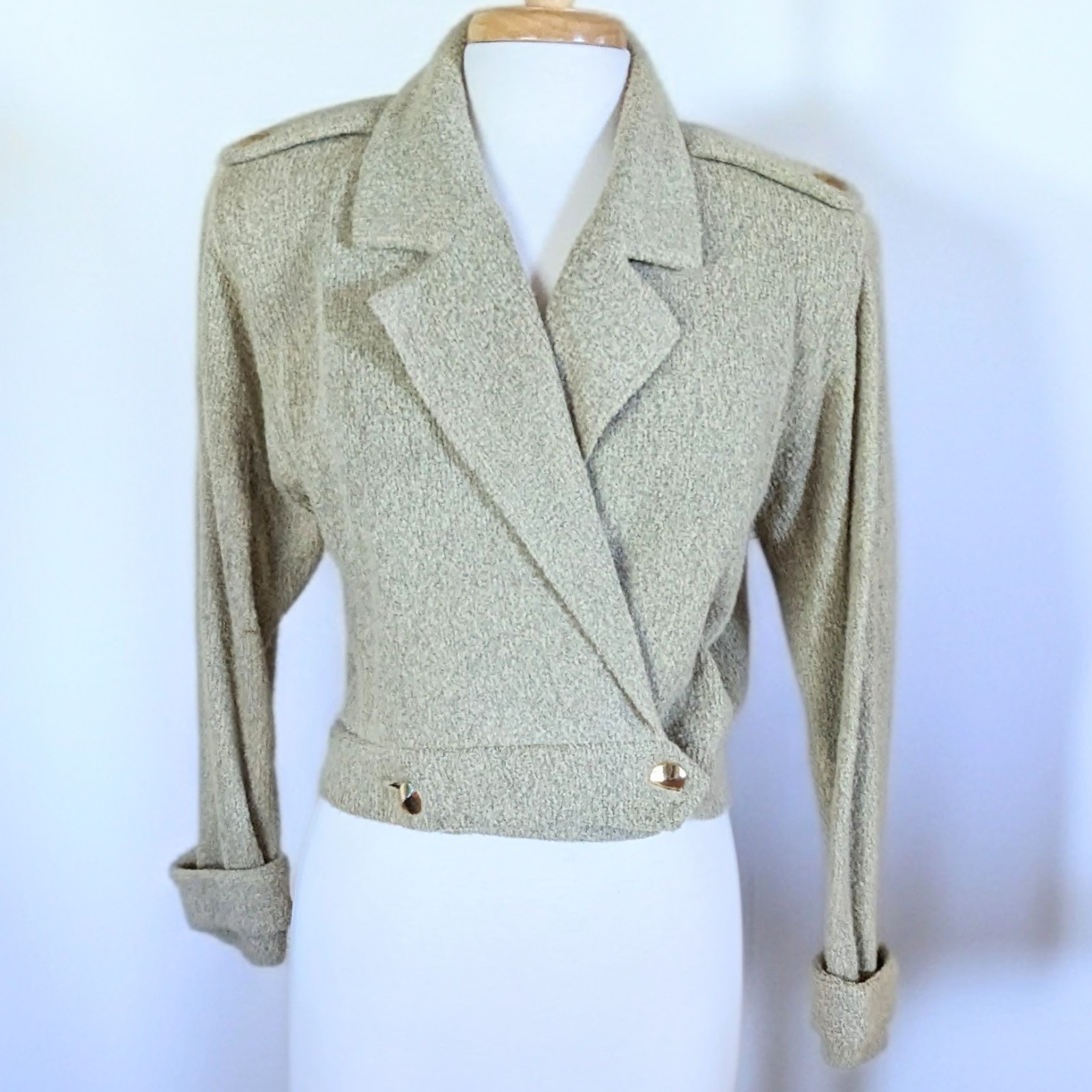 Vintage 80s St John by Marie Gray Santana Knit Cropped Sweater USA