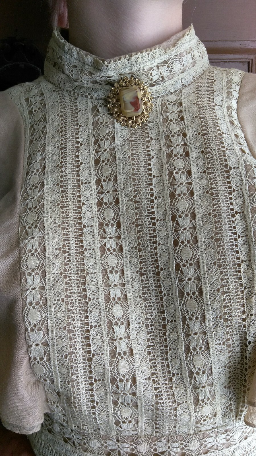 70s Victorian Style Dress xs Prairie Boho Hippie Butterfly Sleeves CALDERON