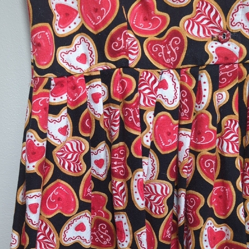 Vtg Style Fervour Modcloth Heart Cookie Dress Valentine&rsquo;s Day Retro Pinup Med Lg