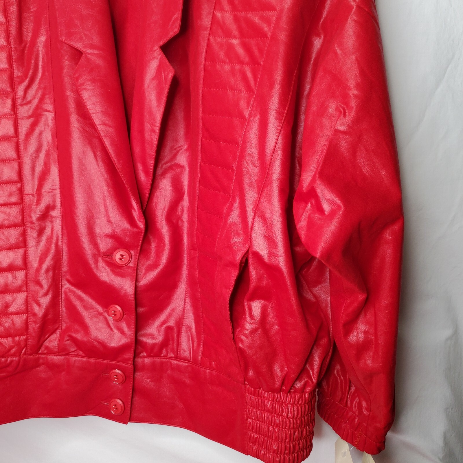 Vintage 80s Red Jacket Pants Batwing Sleeves High Waist Costume Movie Stage New