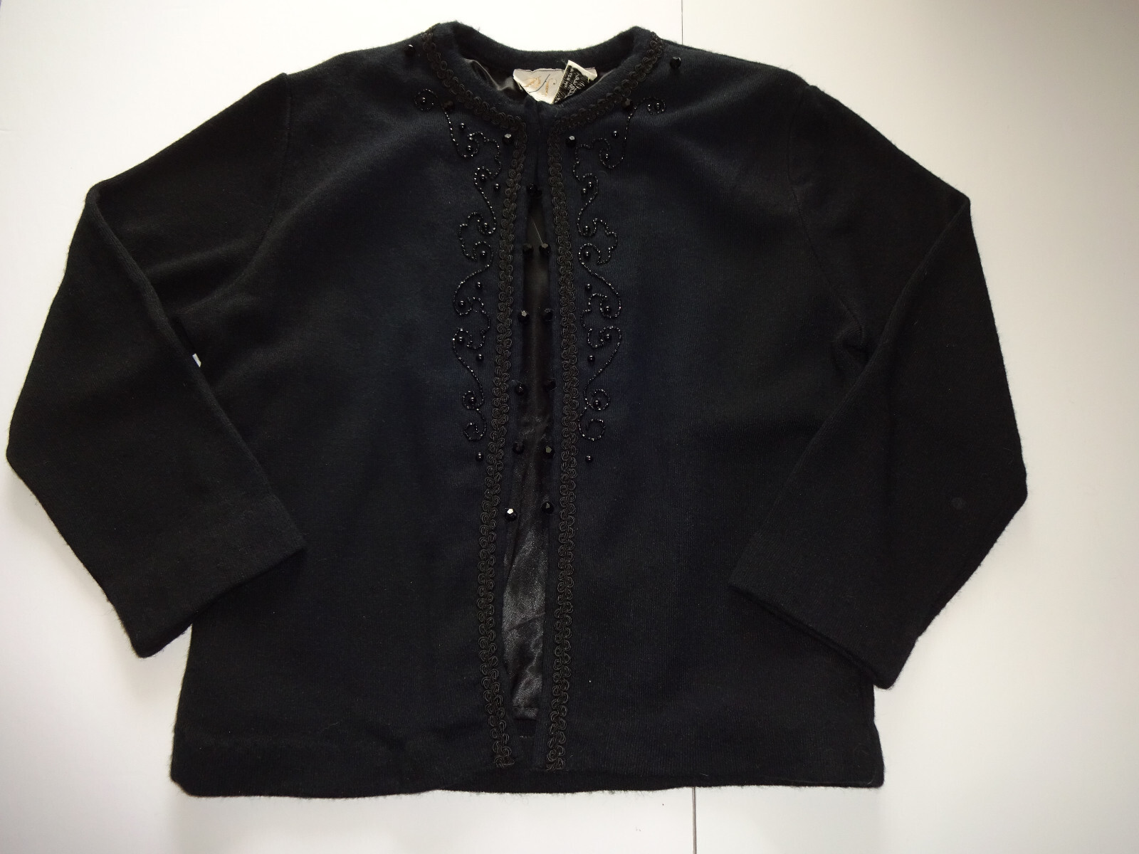 Vintage Park-Storyk New York P.S. Boutique Black Beaded Sweater S M Lined