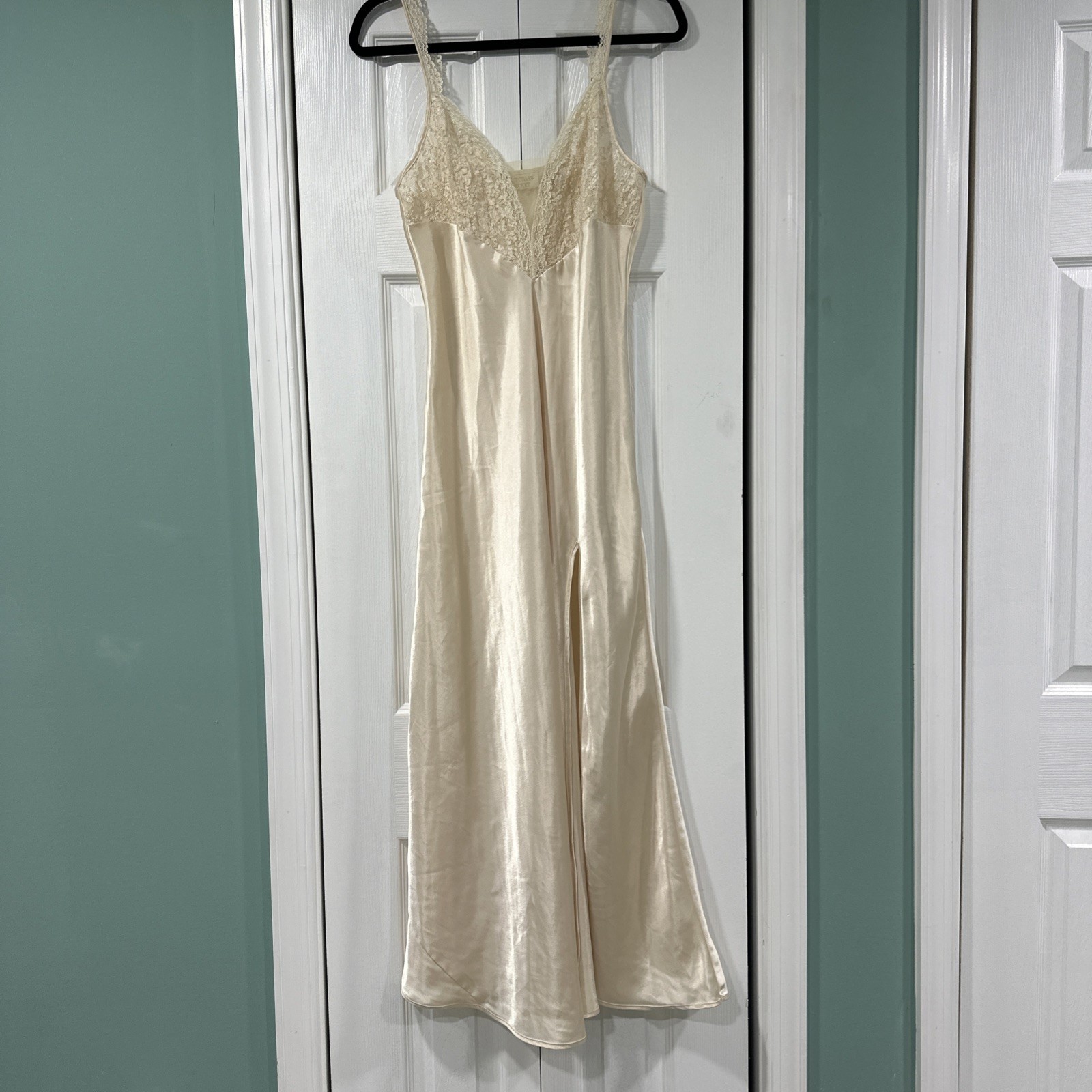 Victoria Secret Gold Label Long Slip Dress Fairycore Angelcore Romantic Ivory M