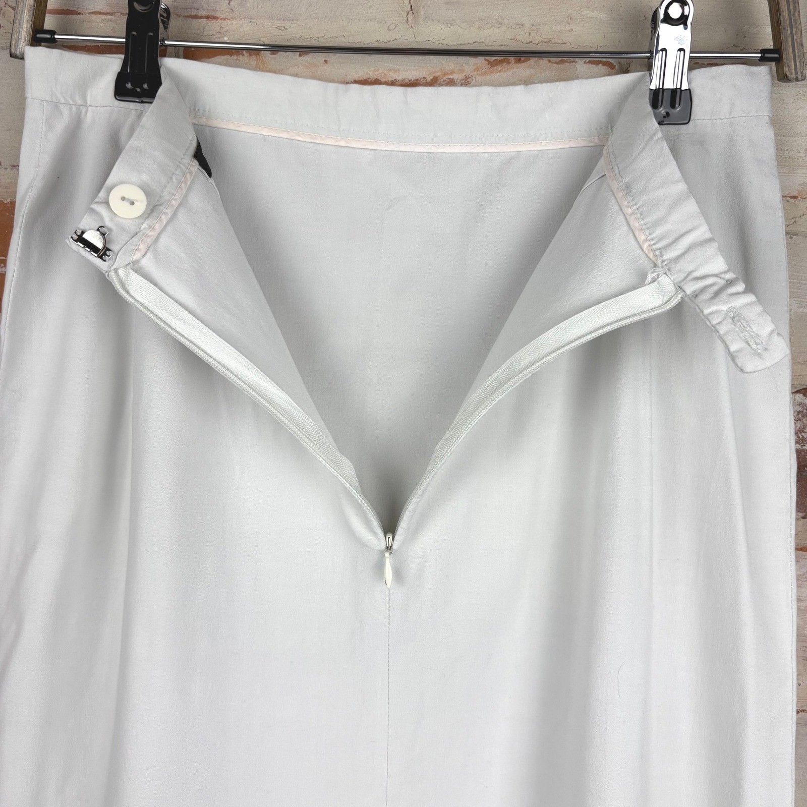 Emanuel Ungaro 90s White Pencil Skirt 4/38 Lined Vintage Old Money Quiet Luxury