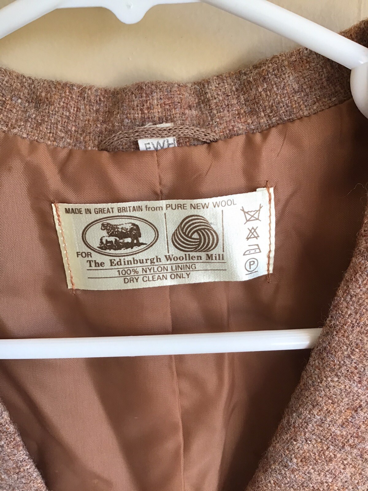 Vtg Edinburgh Woolen Mill Womens Brown Copper Long Sleeve Button Up Blazer 12