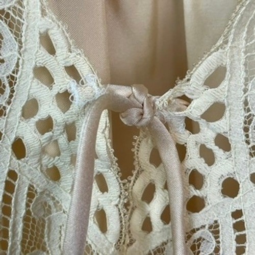 Lily of France Vintage Nightgown Womens M Yellow Satin Lace Grandmacore