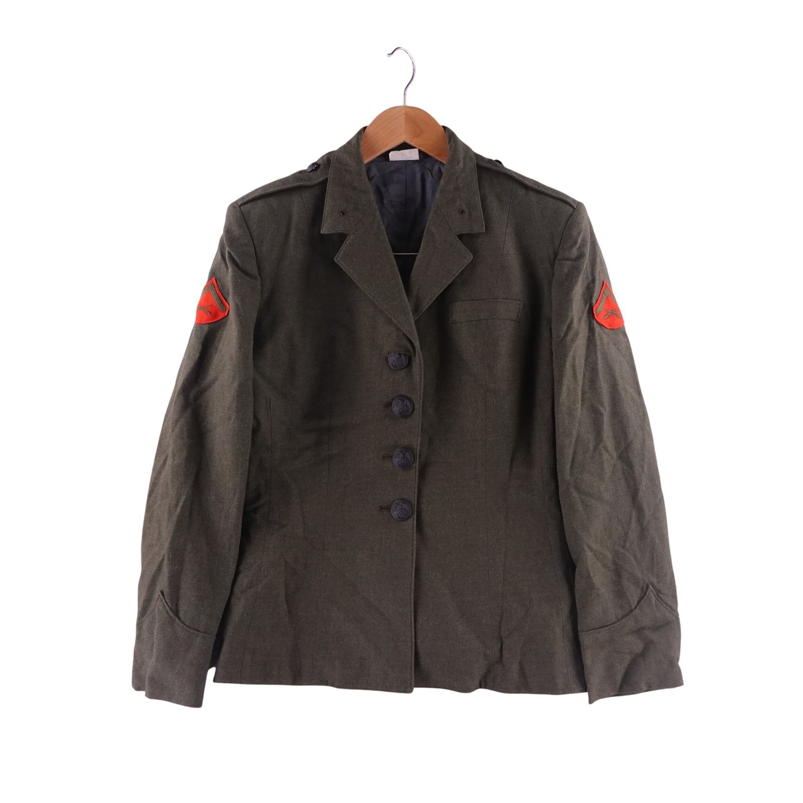 Vintage 1985 USMC Marine Corps Wool Serge Ike Jacket Green Womans 12s