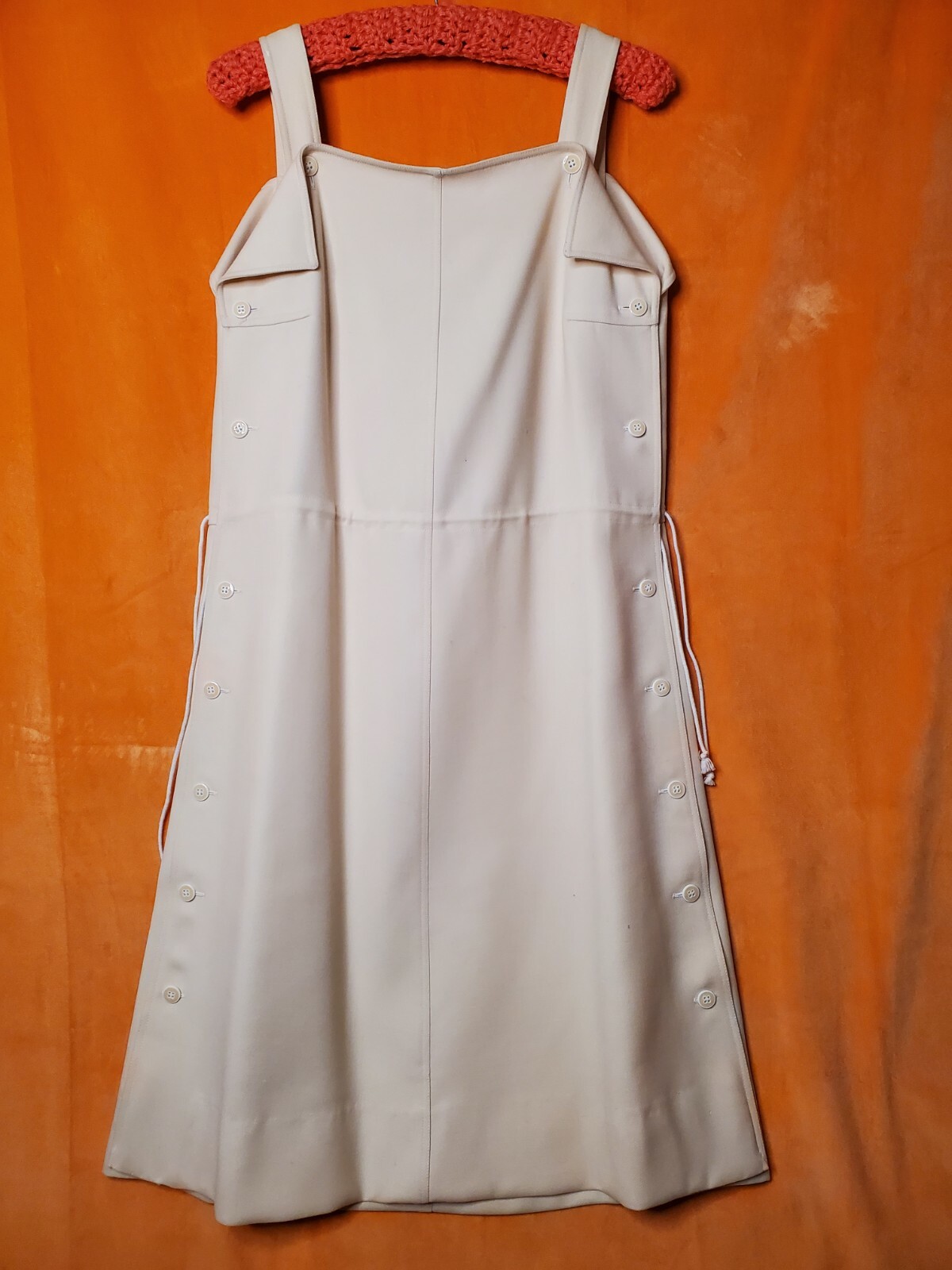 COURREGES c.1970&rsquo;s Hyperbole Wool Beige Sleeveless A-Line Jumper Dress