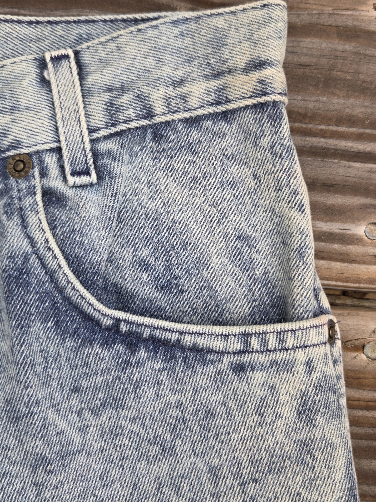 🐲Vintage Acid Wash Patchwork Jeans Womens 80s Dragon Biker Distressed Denim🐲