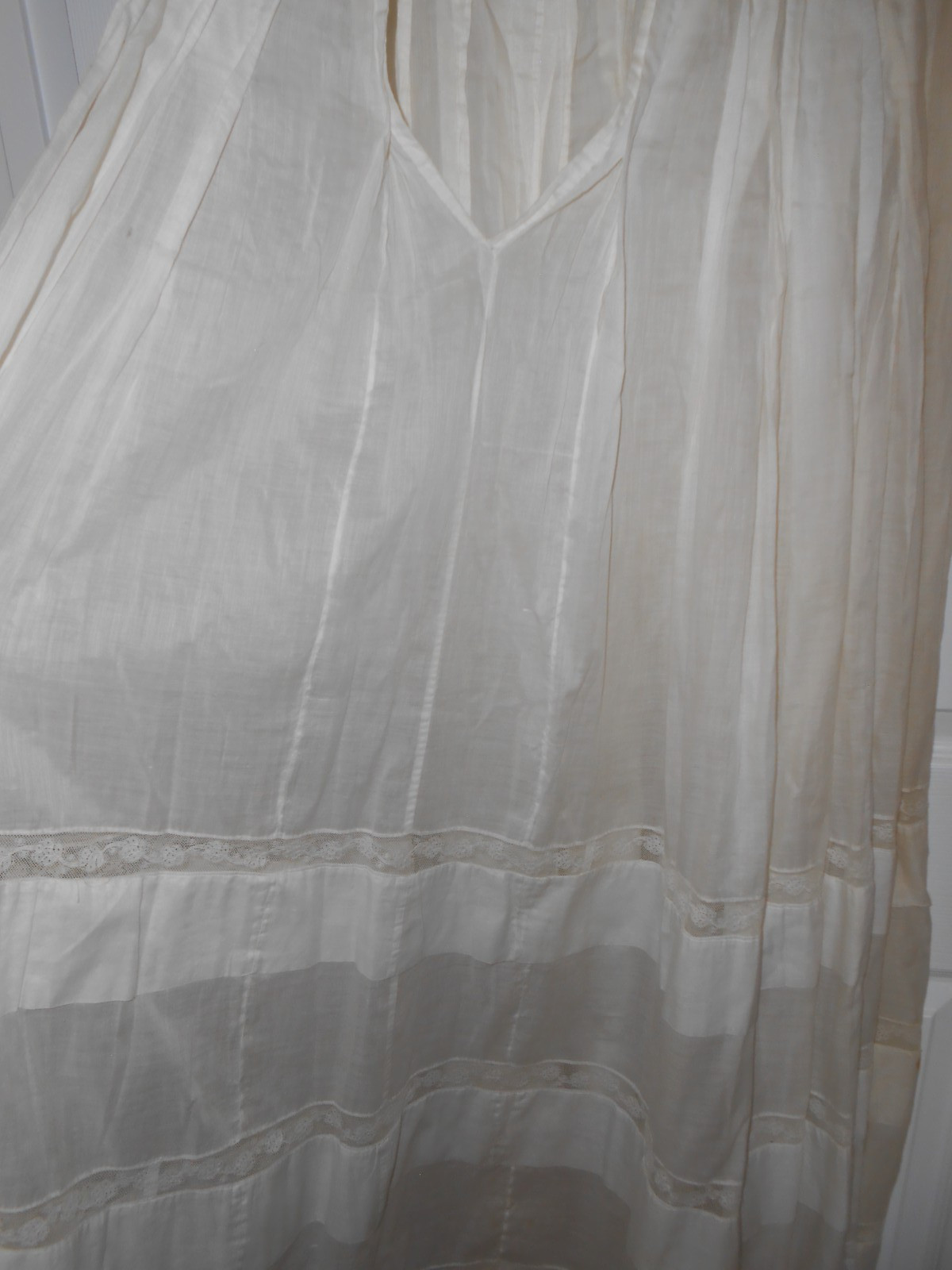 Vtg 1890s 1900s Victorian Edwardian DAY DRESS Lace Lawn Cotton FINE Handmade