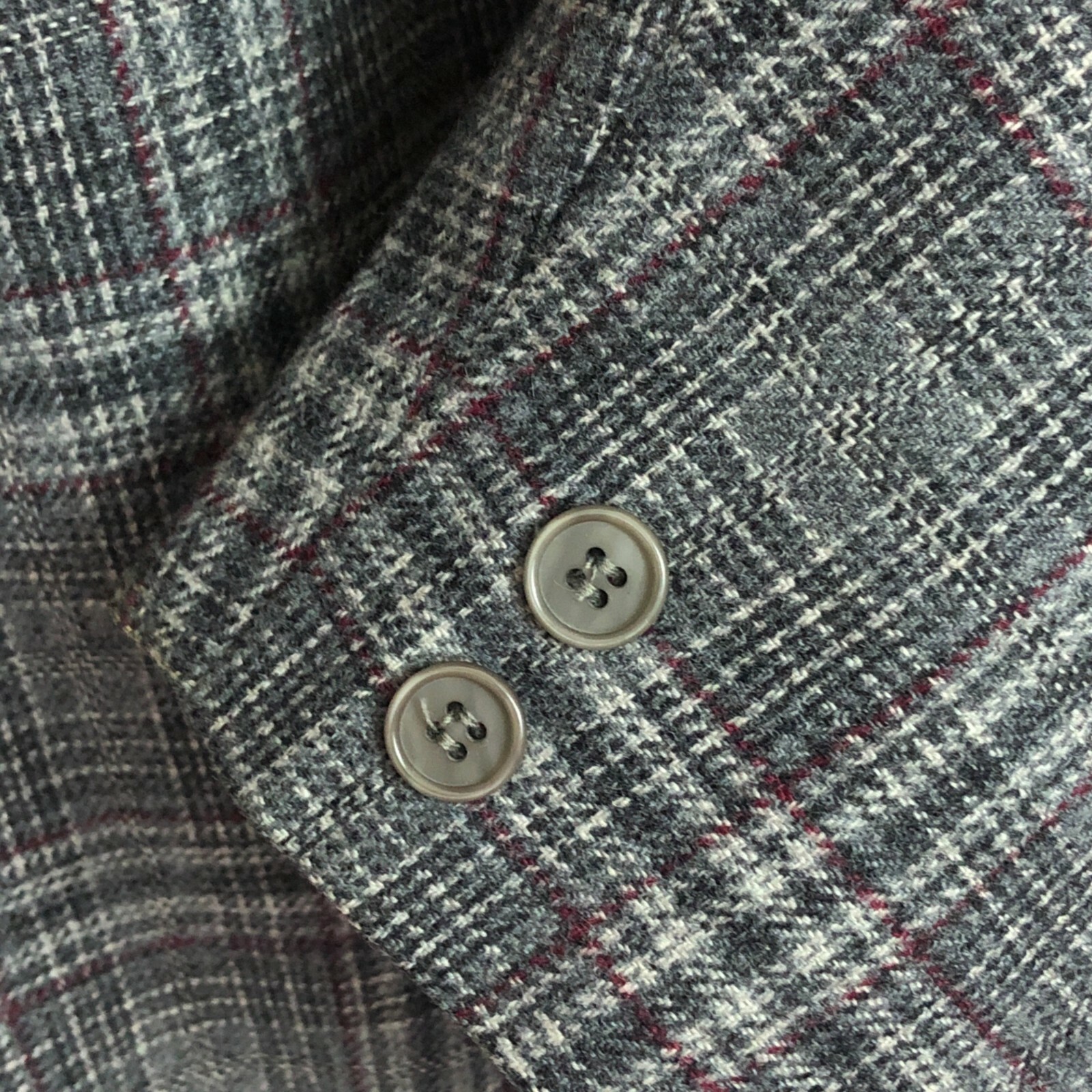 Vintage Womens M/L Pendleton Blazer, Gray and Red Glen Plaid, 1970s 1980s