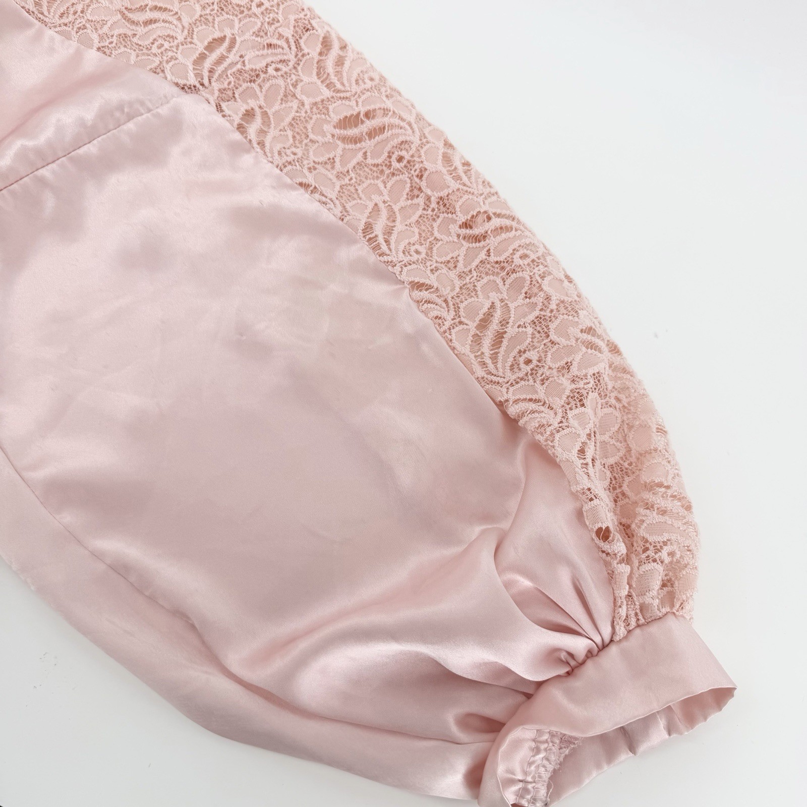 Vtg 80s Intimate Attitudes Plus Size 3X 4X Pink Satin Lace Nightshirt USA 3142