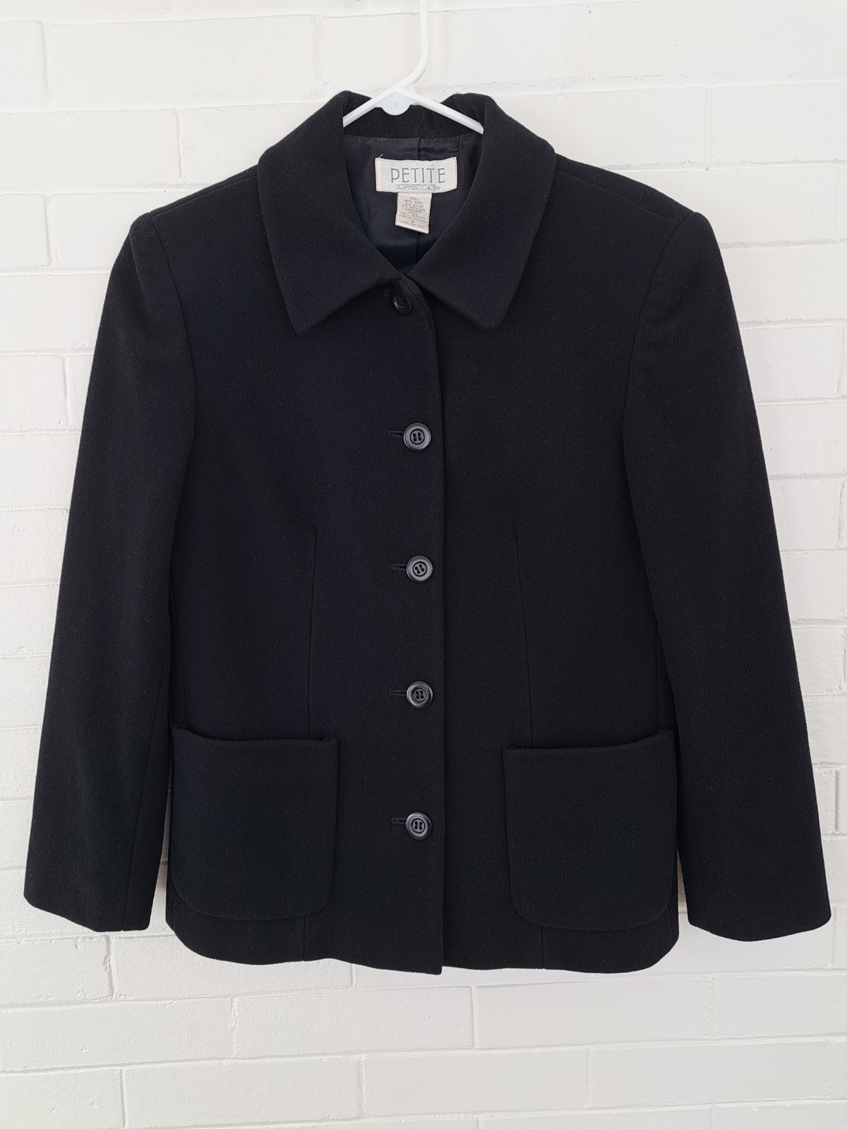 Petite Sophisticate Vintage Women&rsquo;s Cashmere Wool Blend Jacket Blazer Size 8
