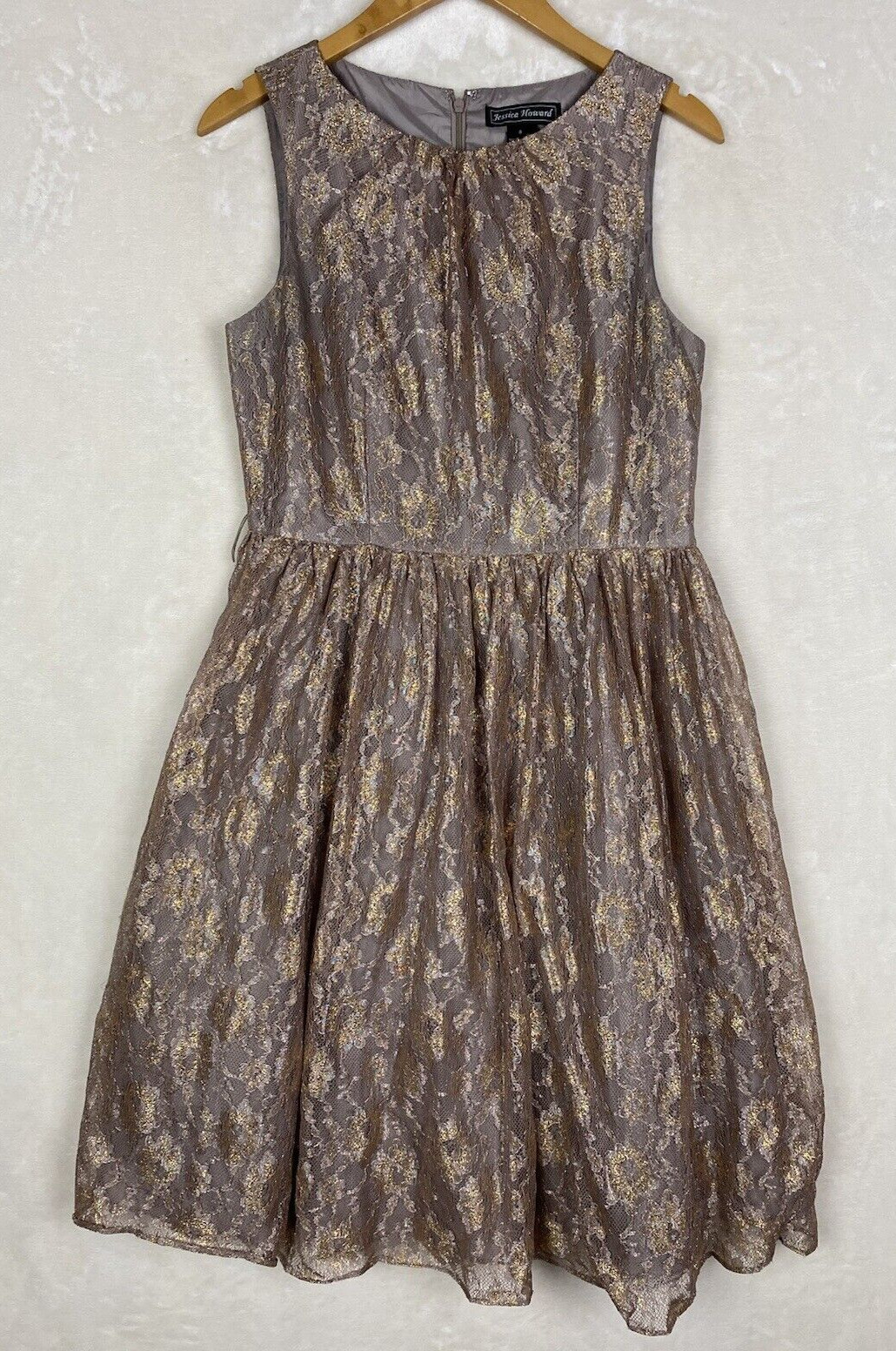 VTG Y2K Jessica Howard Dress Womens 8 Fit/Flare Darted Lace Cocktail Feminine