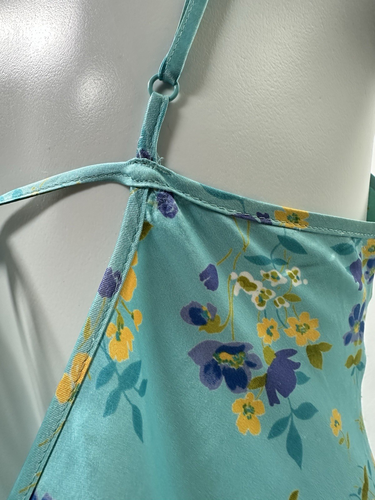 Vintage Y2K Victoria’s Secret Colorful Floral Lace Slip Dress Chemise Sz M 2001