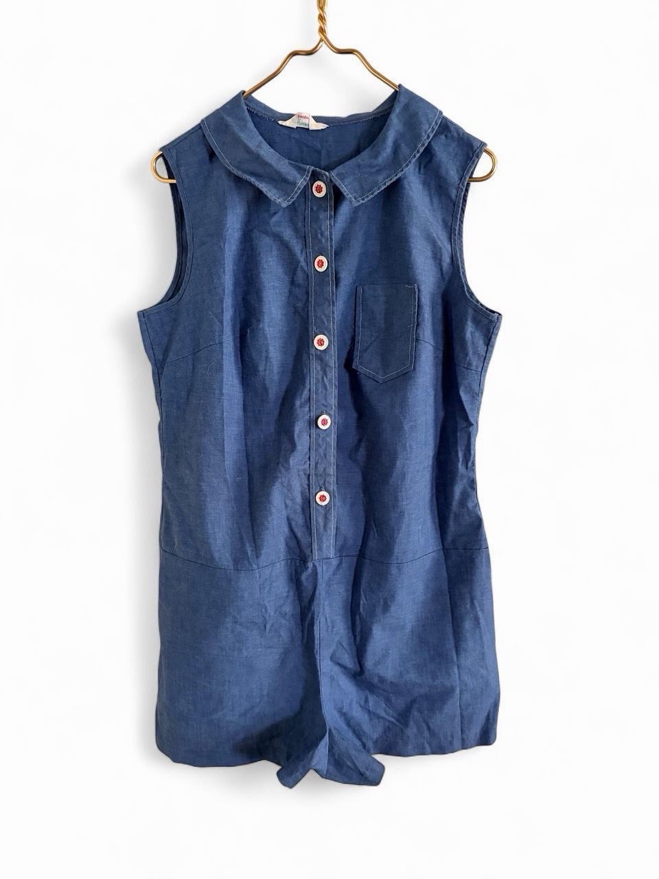 Vintage 70’s Women’s Gaymode by Penney’s Denim Romper. Size M